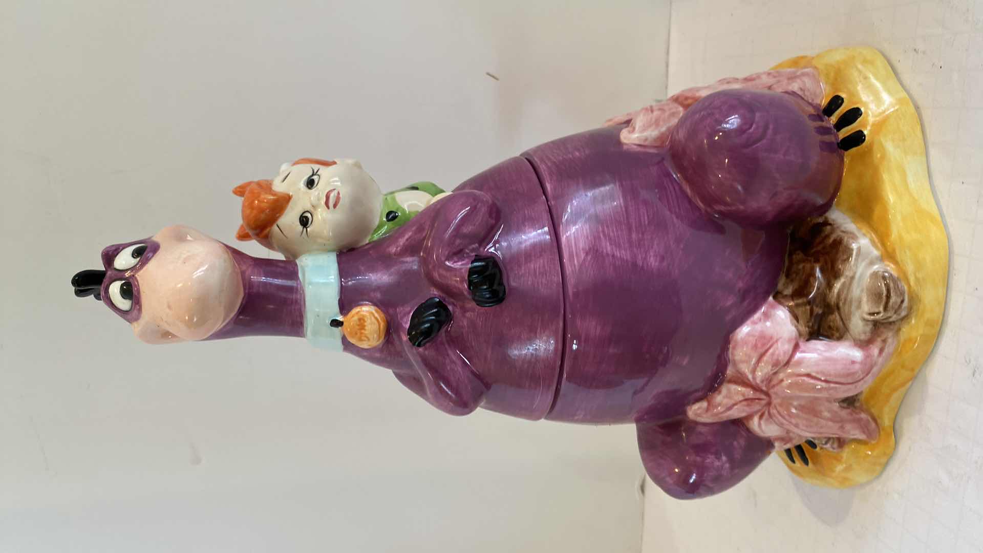 Photo 1 of VINTAGE HANNA BARBERA DINO AND PEBBLES COOKIE JAR 13”