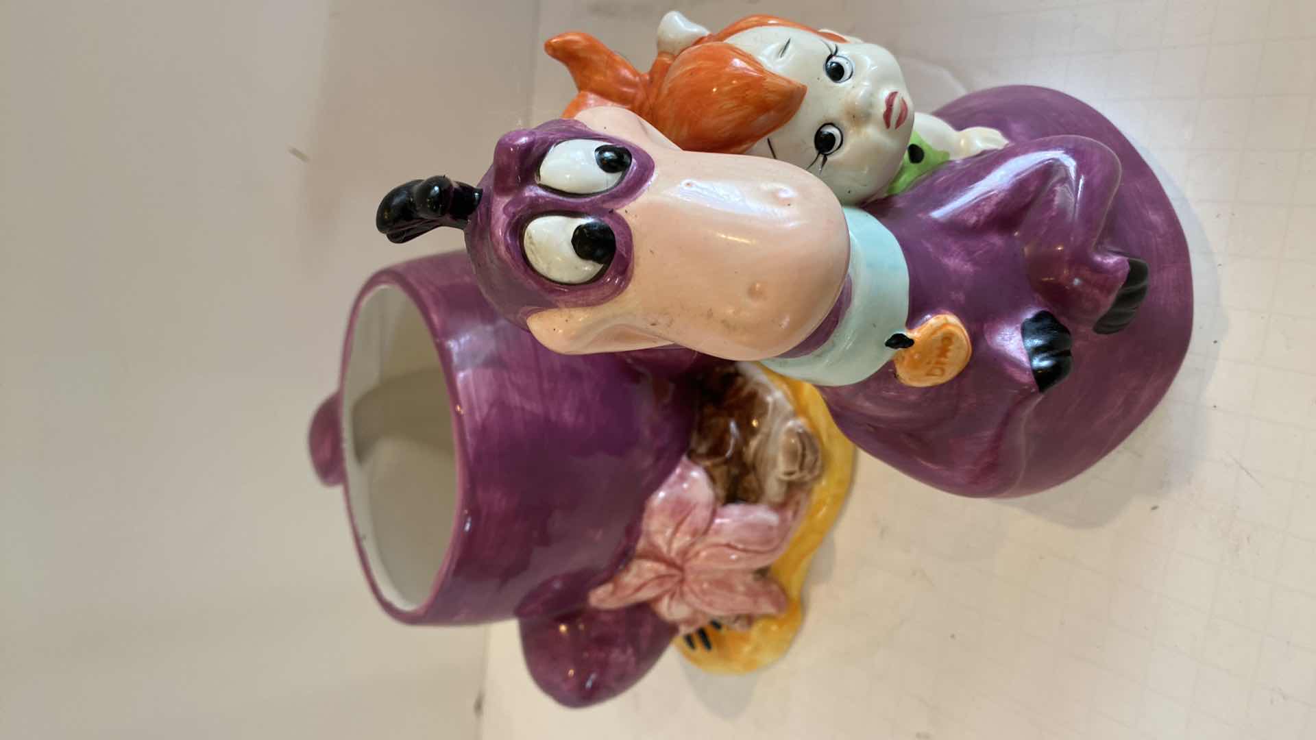 Photo 1 of VINTAGE HANNA BARBERA DINO AND PEBBLES COOKIE JAR 13”