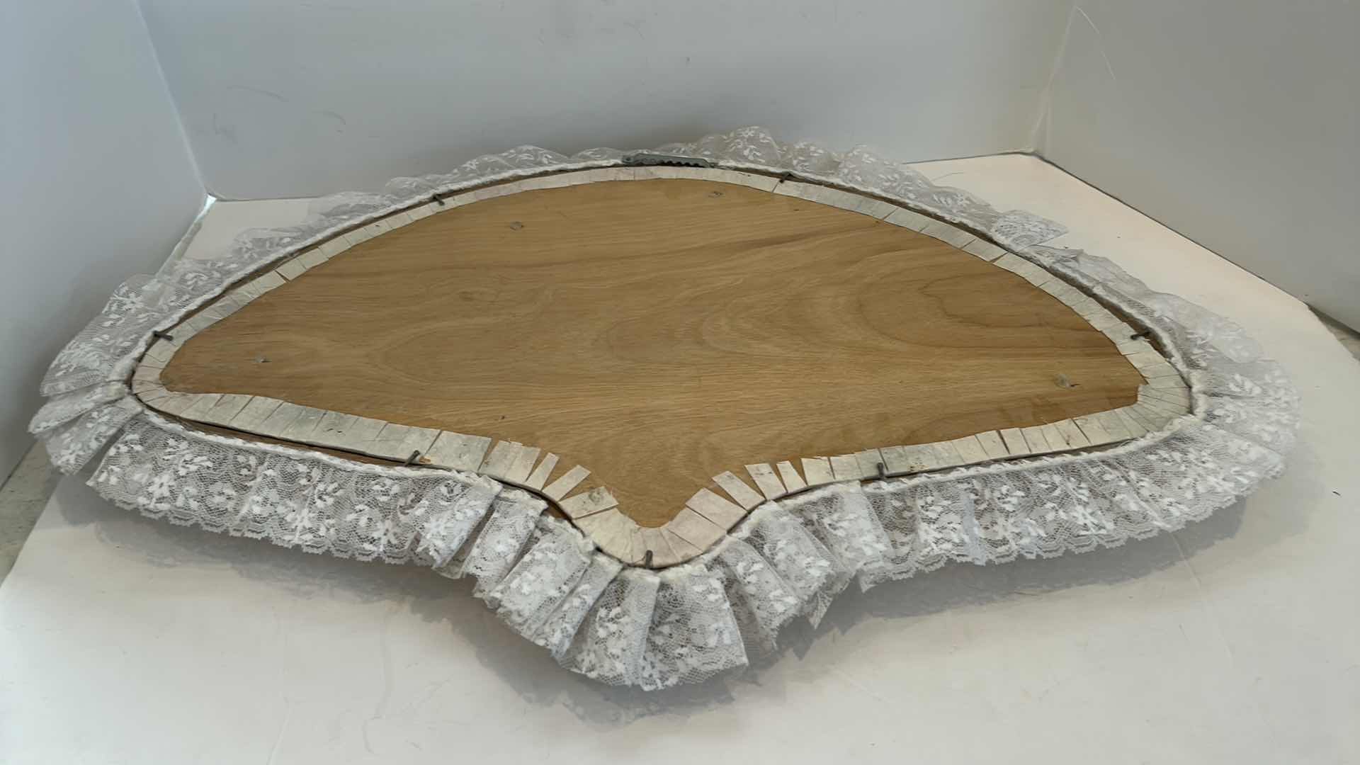 Photo 1 of ANTIQUE VICTORIAN FRENCH HAND PAINTED SILK AND CELLULOID HAND FAN SHADOW BOX  22” x 16”