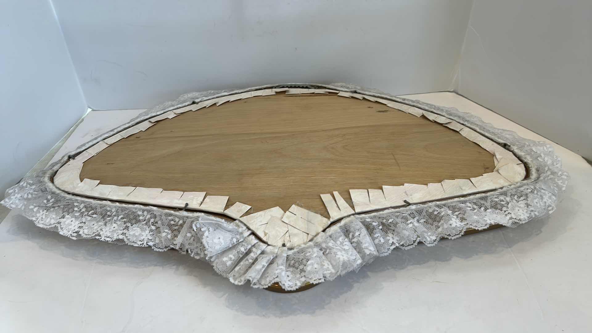 Photo 1 of ANTIQUE VICTORIAN FRENCH HAND PAINTED SILK AND CELLULOID HAND FAN SHADOW BOX 22” x 16”