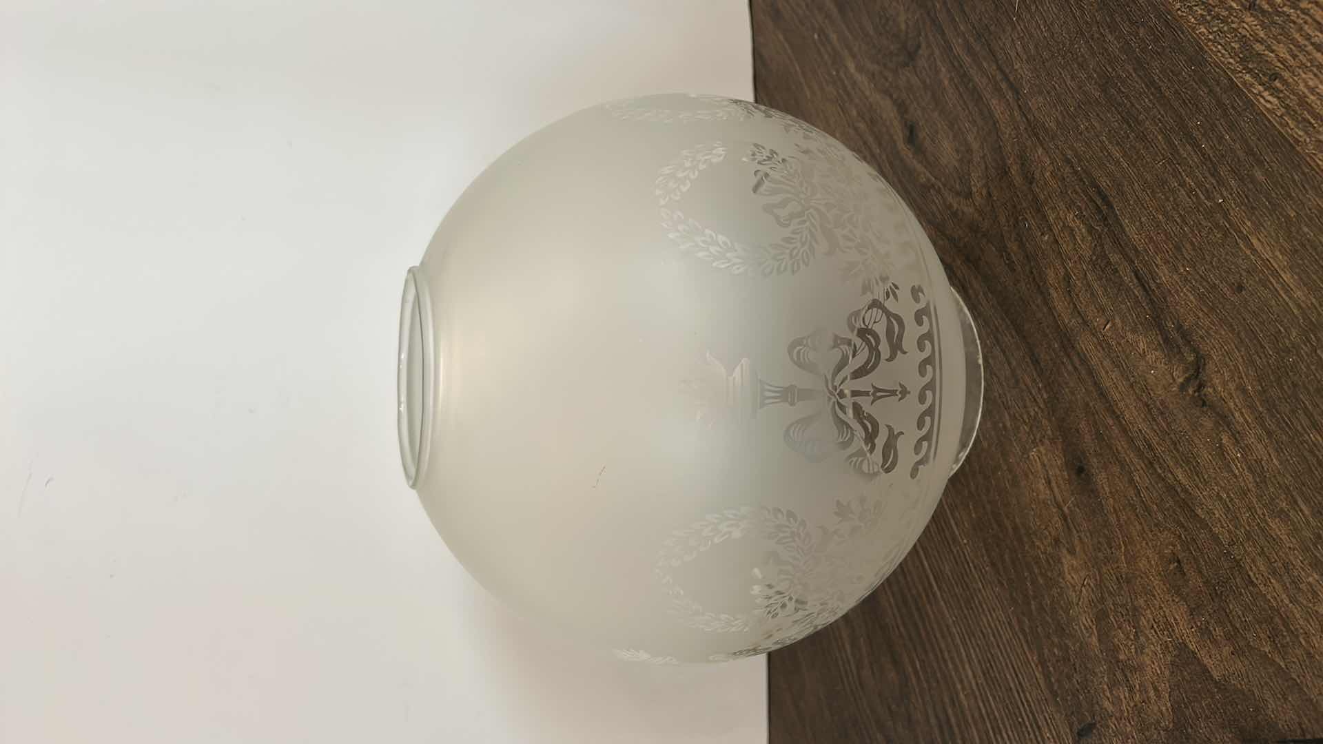 Photo 1 of ETCHED GLASS GLOBLE FOR LAMP 9” x 9”