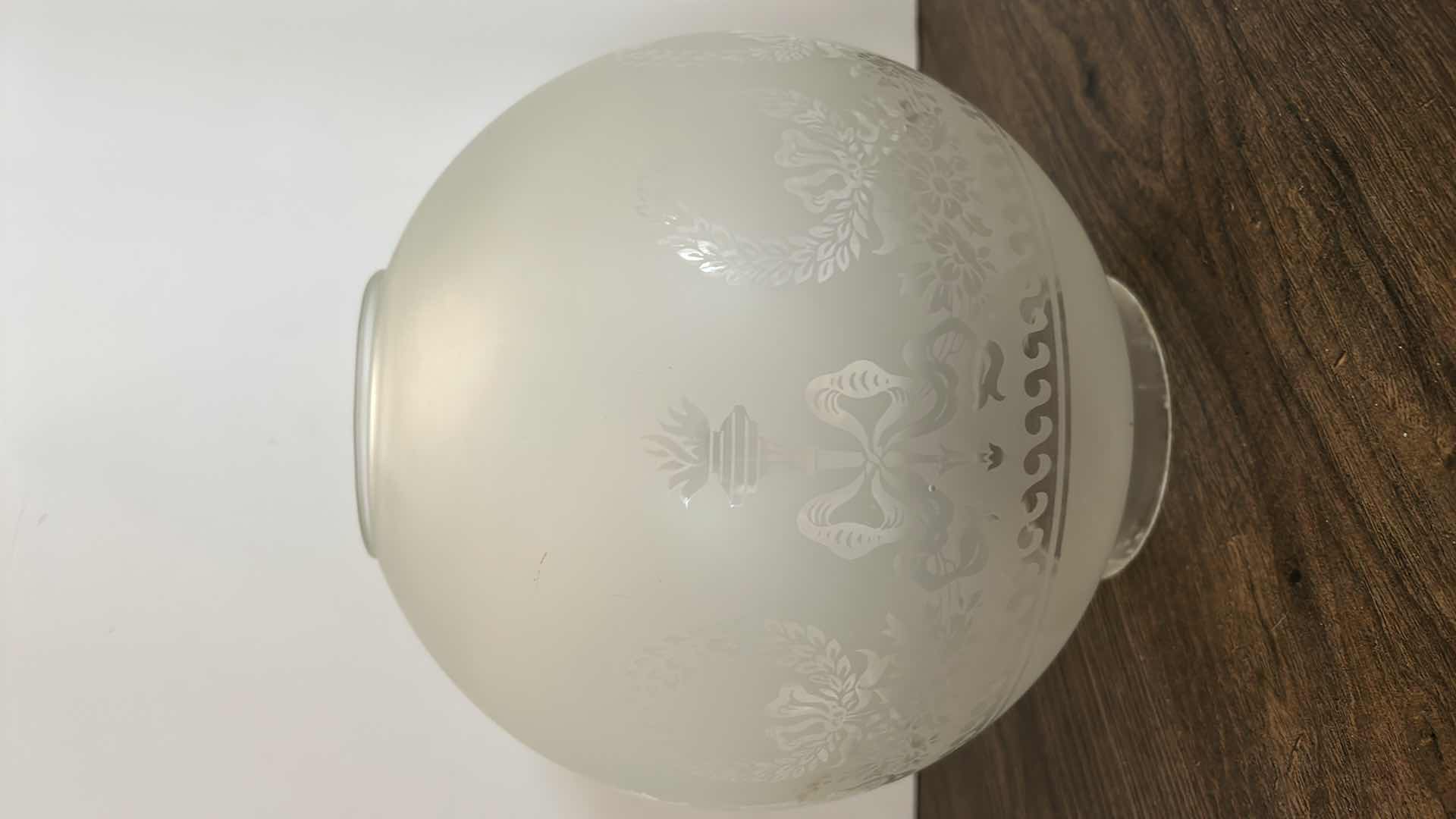 Photo 1 of ETCHED GLASS GLOBLE FOR LAMP 9” x 9”
