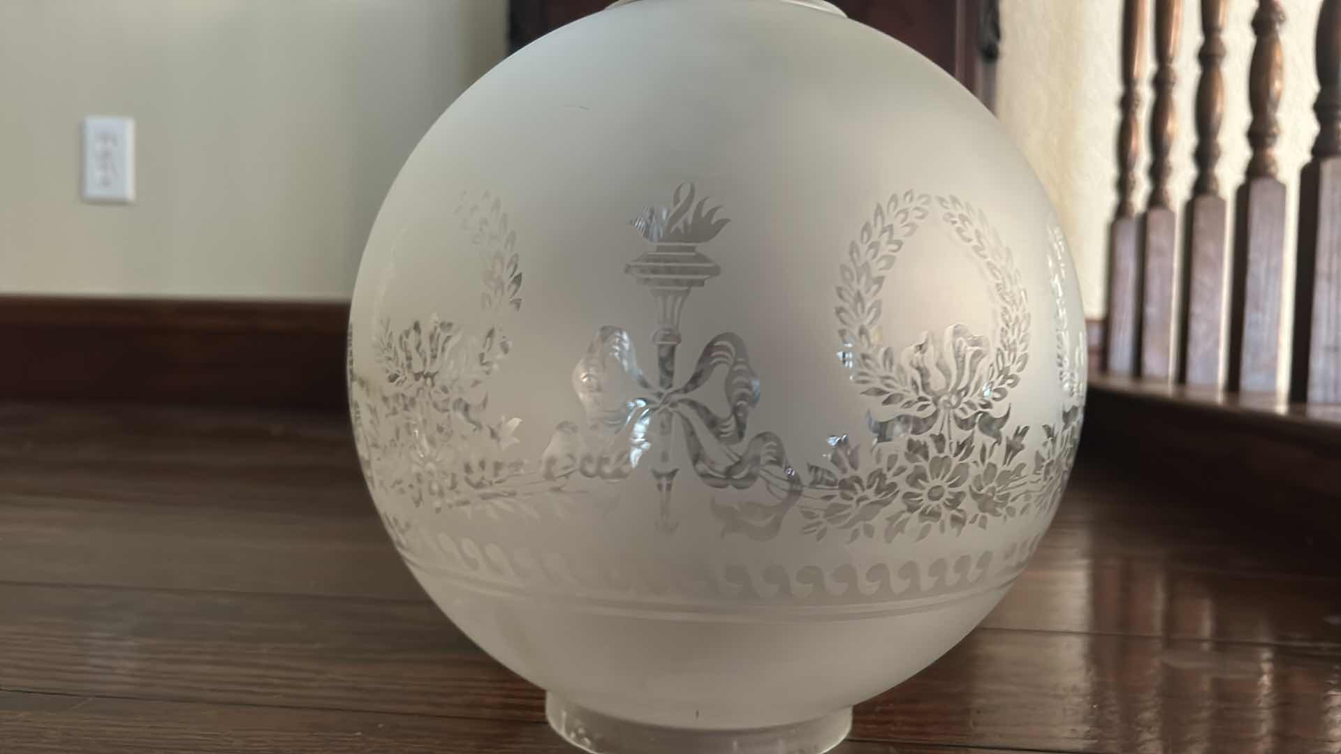 Photo 1 of ETCHED GLASS GLOBLE FOR LAMP 9” x 9”