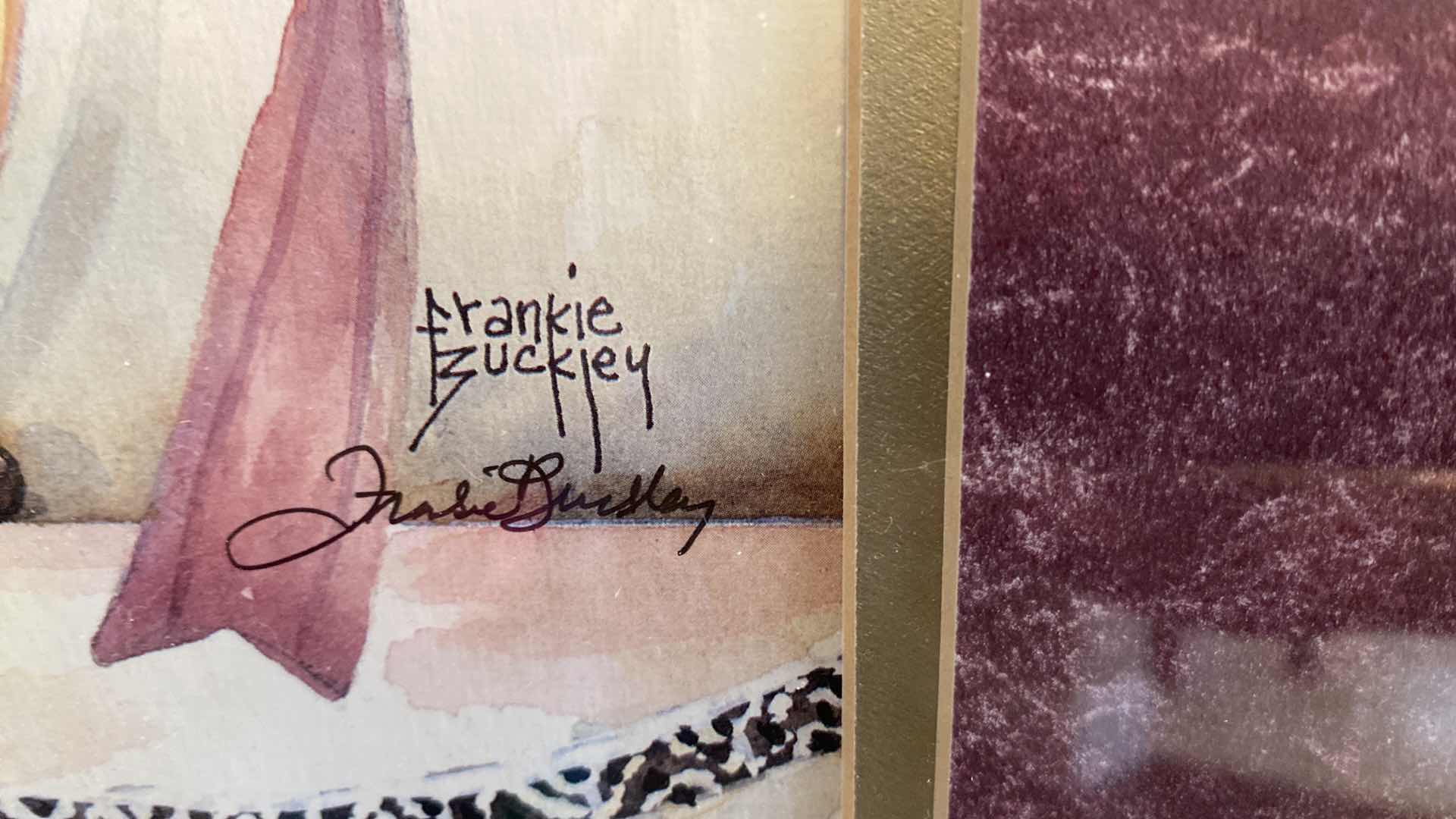 Photo 1 of GOLD FRAMED VINTAGE SIGNED HATS ARTWORK 27” X 17”