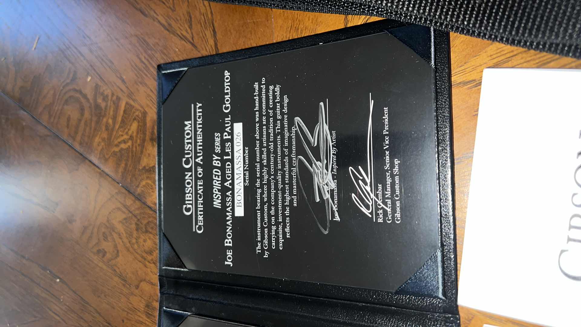 Photo 13 of GIBSON CUSTOM INSPIRED BY SERIES JOE BONAMASSA AGED “LES PAUL” GOLDTOP 026 SIGNED GUITAR W COA & ACCESSORIES