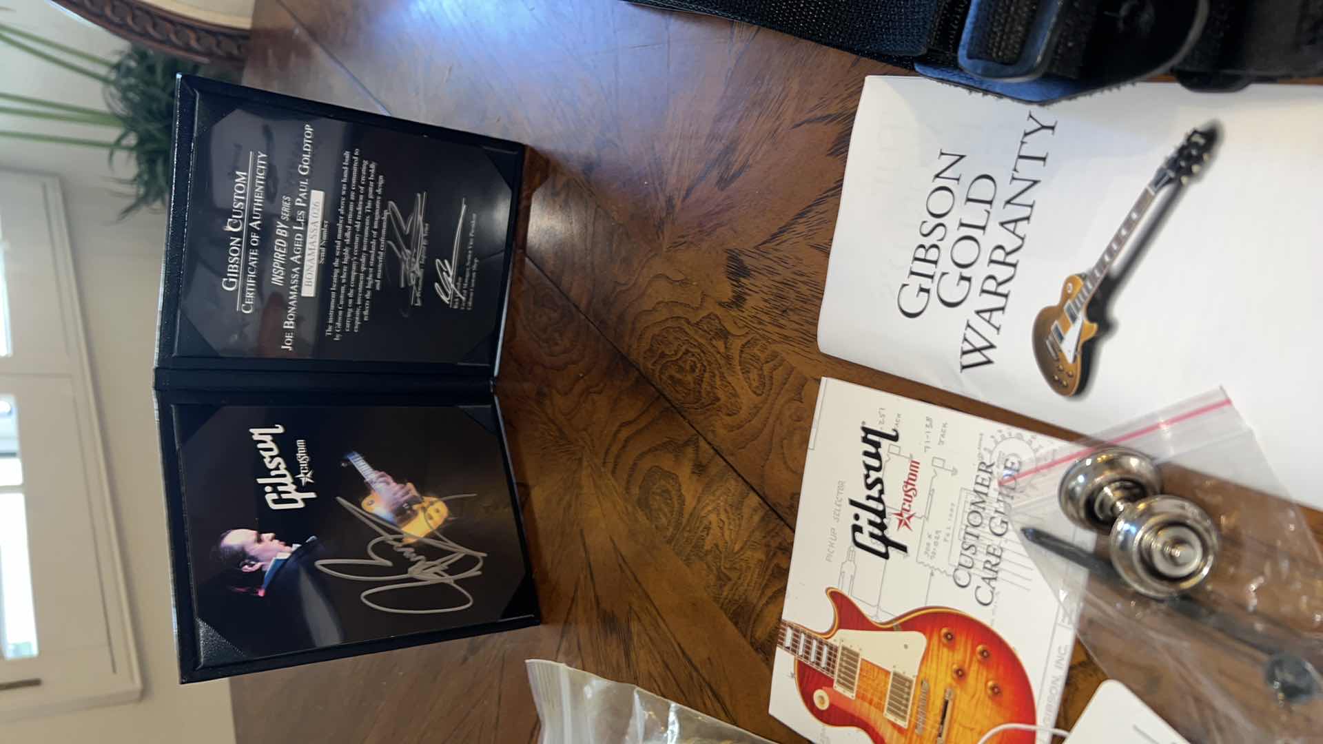 Photo 14 of GIBSON CUSTOM INSPIRED BY SERIES JOE BONAMASSA AGED “LES PAUL” GOLDTOP 026 SIGNED GUITAR W COA & ACCESSORIES