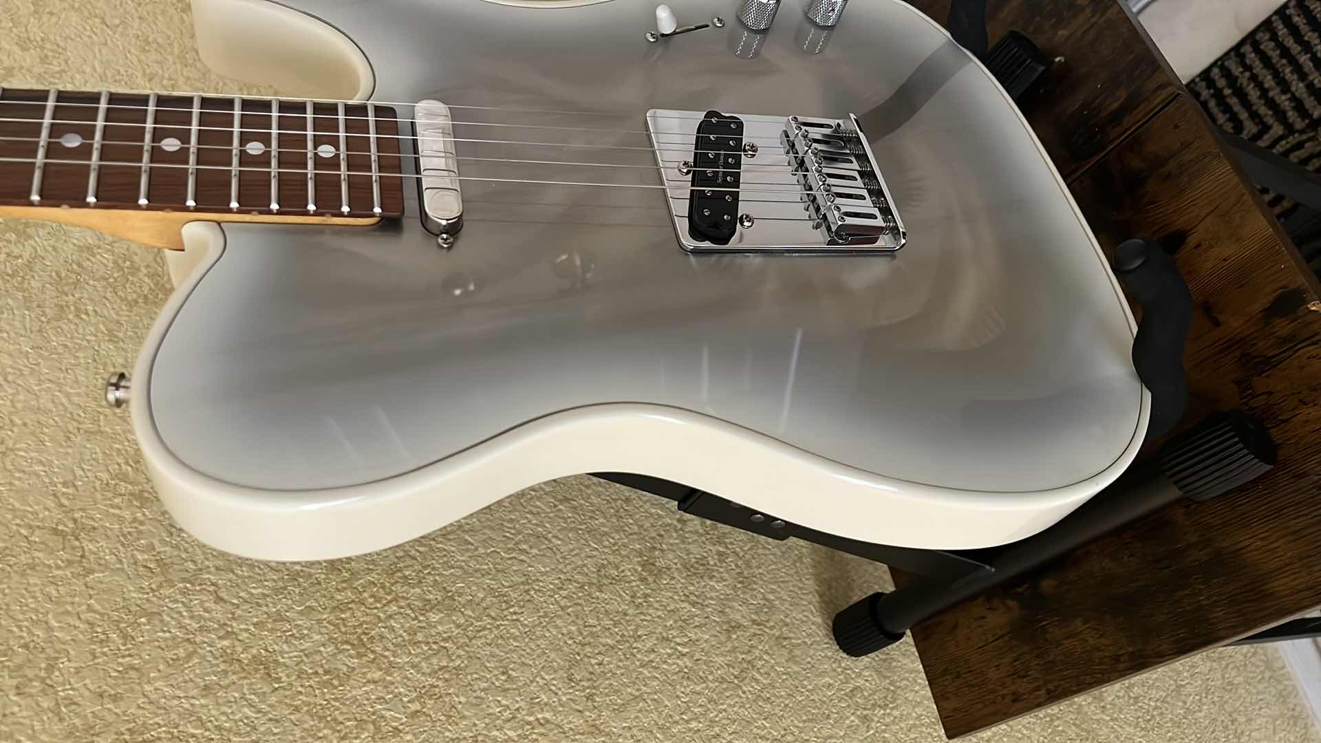 Photo 1 of GIGLIOTTI SIGNED PEARL WHITE ELECTRIC GUITAR W COA