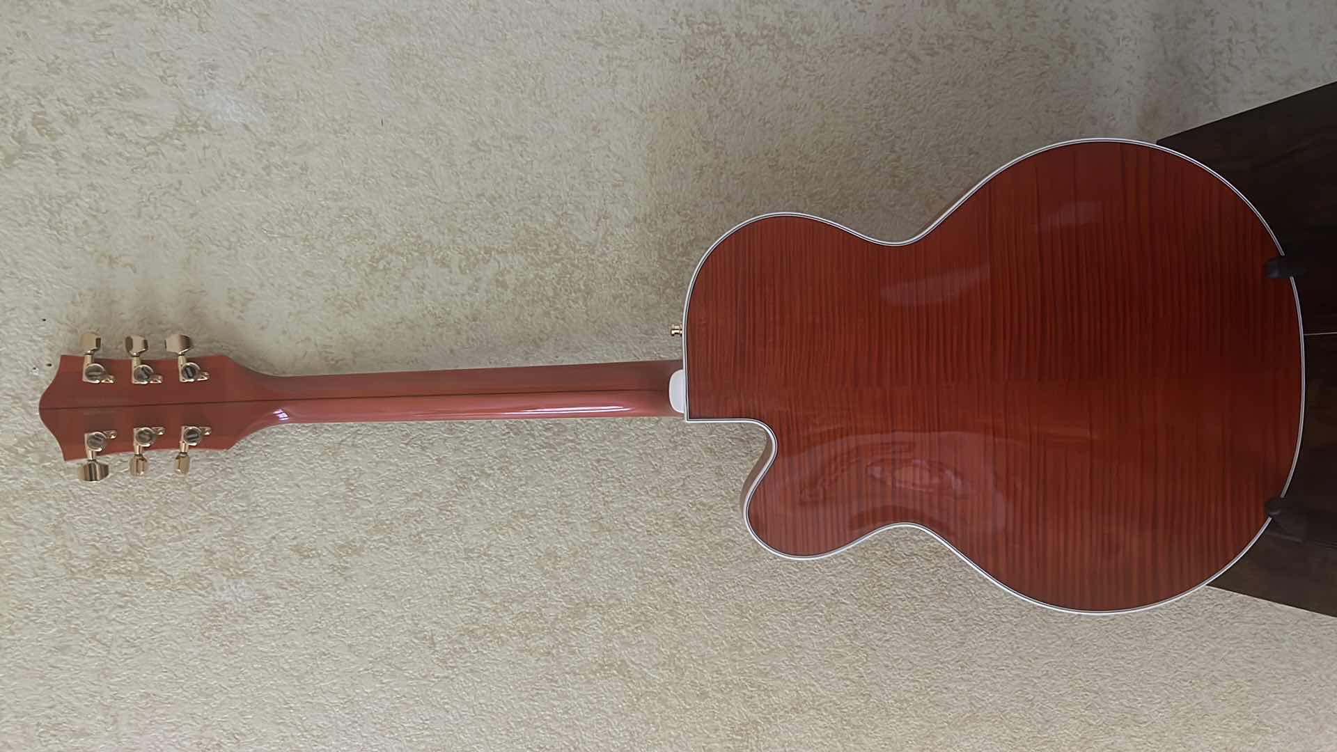 Photo 6 of GRETSCH  PLAYERS EDITION NASHVILLE BY BIGSBY “CHET ATKINS” SIGNED FLAME MAPLE ORANGE STAIN GUITAR W. COA & ACCESSORIES