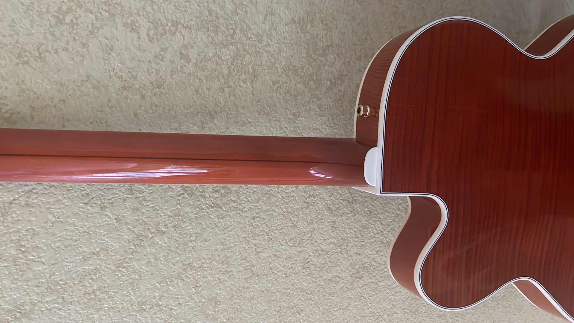 Photo 10 of GRETSCH  PLAYERS EDITION NASHVILLE BY BIGSBY “CHET ATKINS” SIGNED FLAME MAPLE ORANGE STAIN GUITAR W. COA & ACCESSORIES