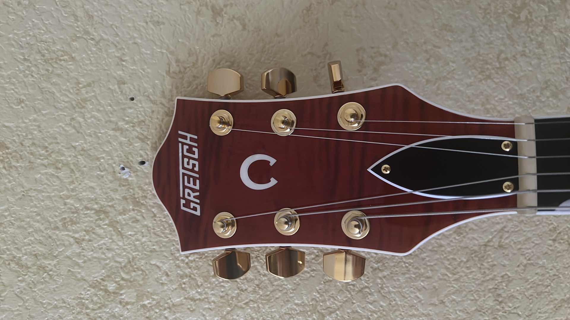 Photo 2 of GRETSCH  PLAYERS EDITION NASHVILLE BY BIGSBY “CHET ATKINS” SIGNED FLAME MAPLE ORANGE STAIN GUITAR W. COA & ACCESSORIES