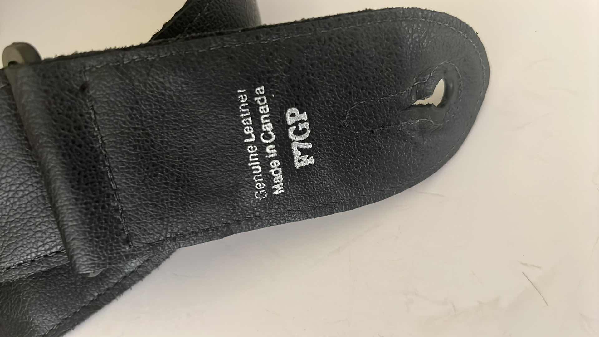 Photo 1 of GENUINE BLACK LEATHER GUITAR STRAP
