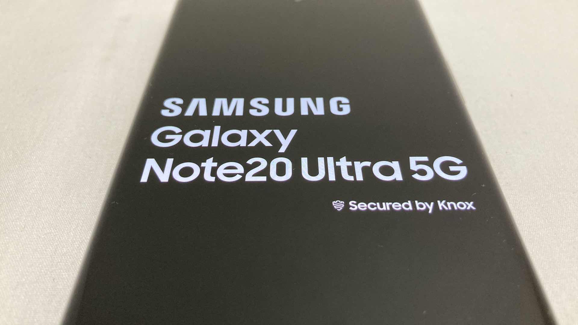 Photo 1 of GALAXY NOTE 20 ULTRA 5G MYSTIC BRONZE CELL PHONE T-MOBILE SERVICE W GOTO BLACK PHONE CASE