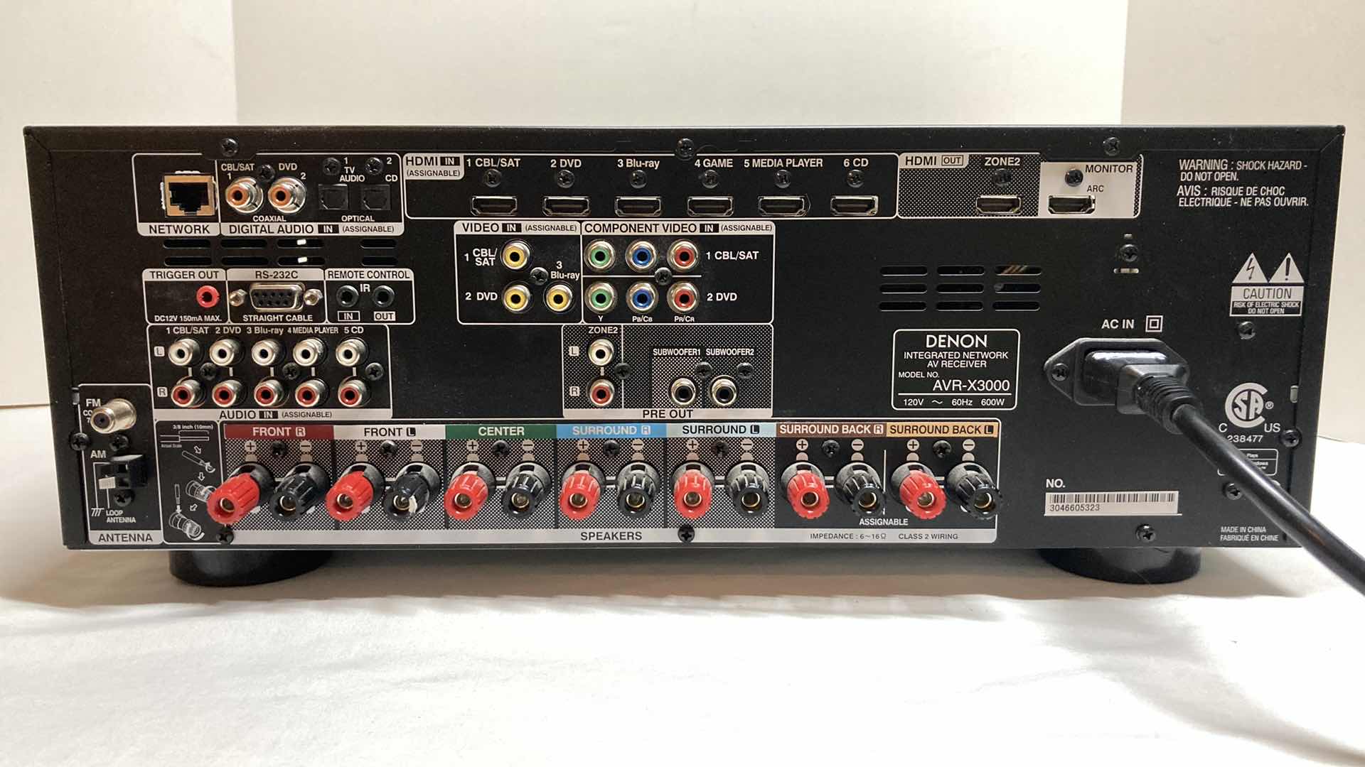 Photo 1 of DENON INTEGRATED NETWORK AV RECEIVER MODEL AVR-X3000