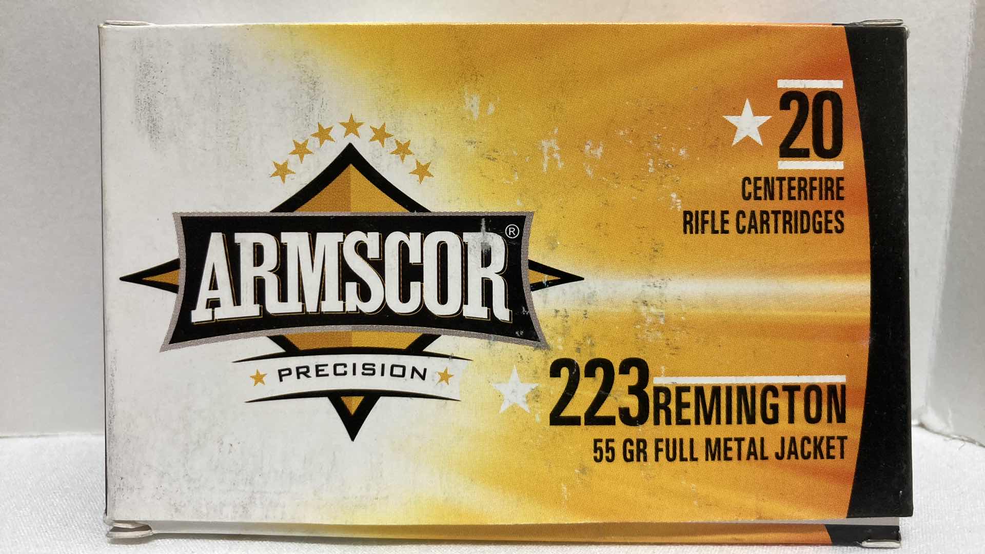 View 3 of NEW ARMSCOR .223 REM 55GR FMJ BRASS CASE AMMO (100RDS) W CASE 12” X 9” H3”