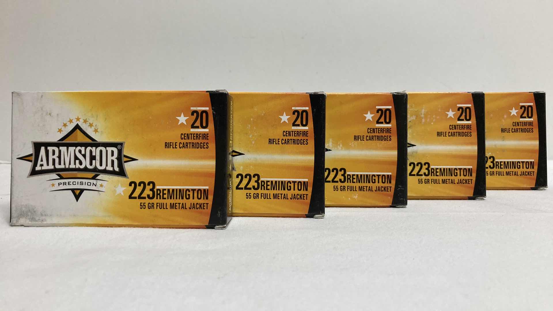 Photo 1 of NEW ARMSCOR .223 REM 55GR FMJ BRASS CASE AMMO (100RDS)