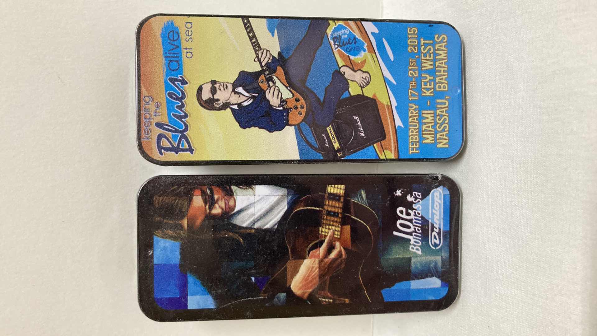 Photo 1 of NEW JOE BONAMASSA PICK TINS W PICKS (4) 1.5” X 3.5” H0.5”
