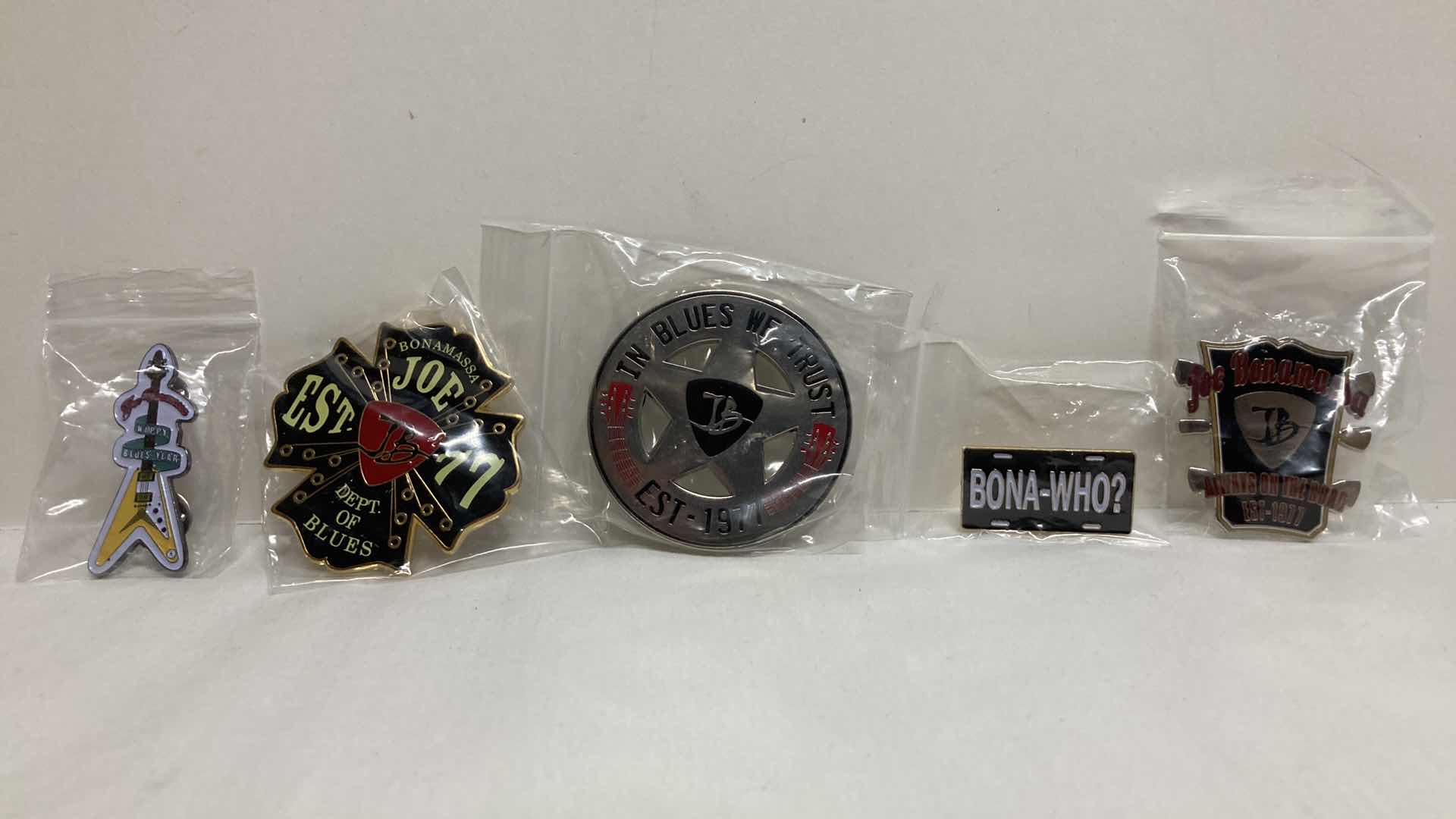 Photo 1 of NEW JOE BONAMASSA METAL PINS (5)