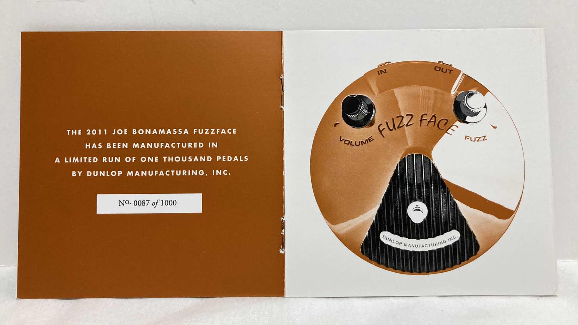 Photo 8 of DUNLOP MANUFACTURING JOE BONAMASSA FUZZFACE LIMITED RUN PEDAL MODEL JBF3 NO. 87/1000