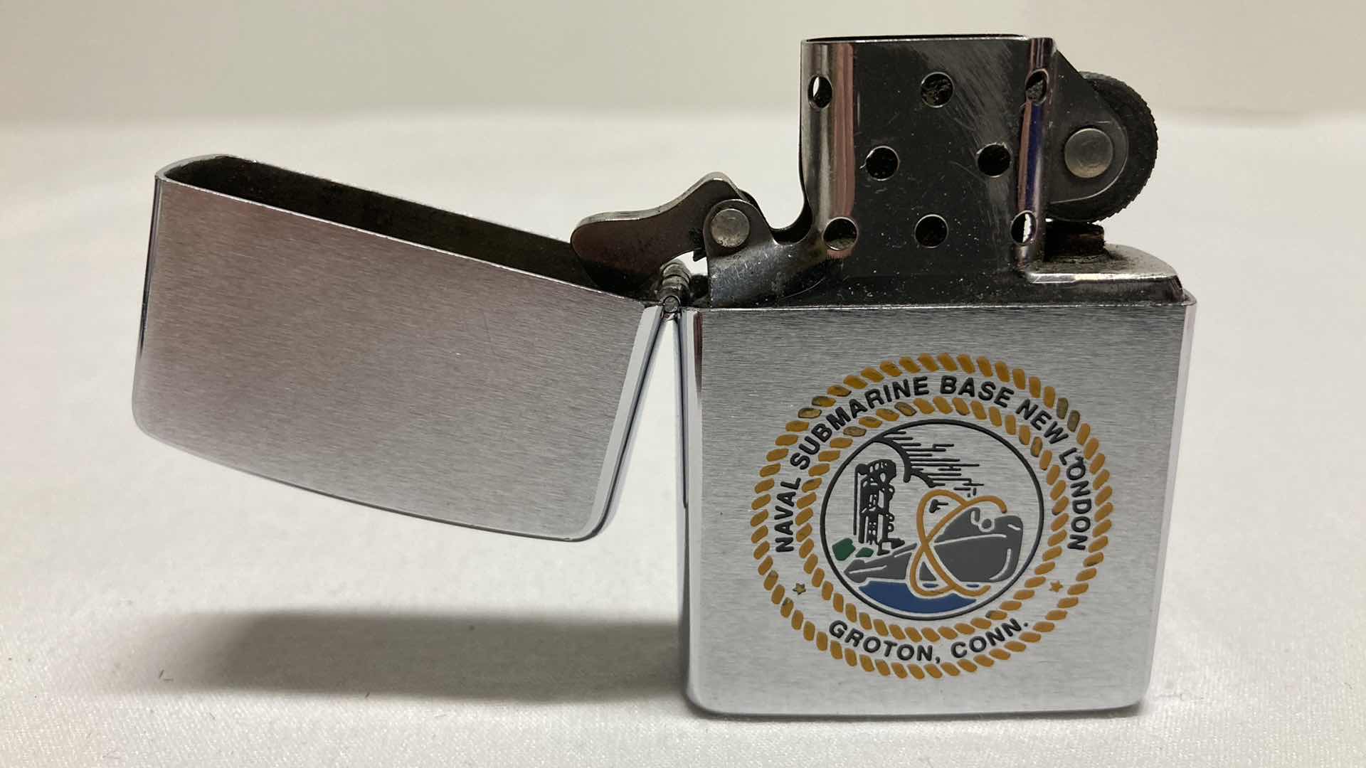 Photo 1 of ZIPPO NAVAL SUBMARINE BASE NEW LONDON GROTON, CONN LIGHTER