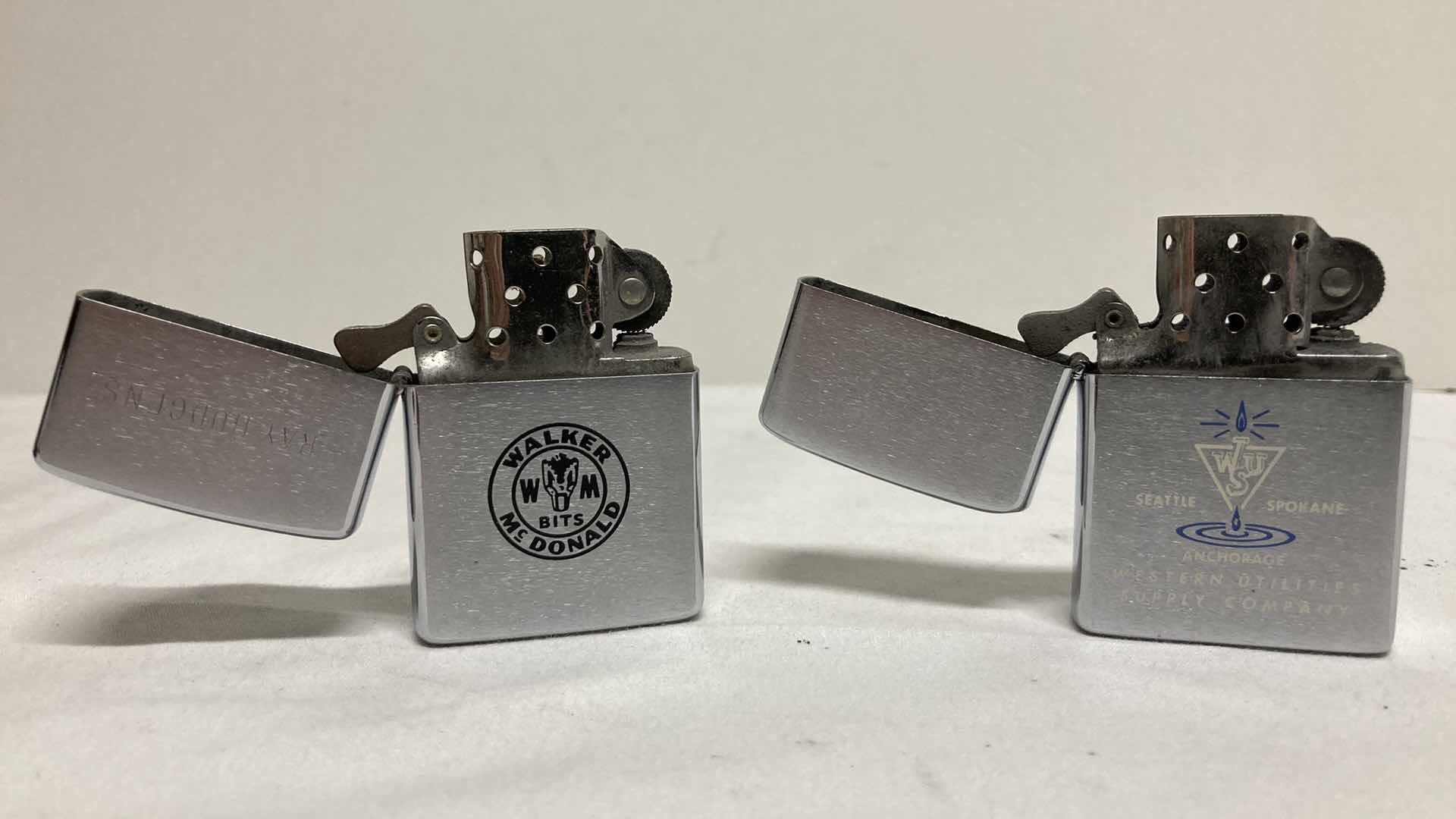 Photo 1 of ZIPPO WALKER MCDONALD LIGHER & ZIPPO WESTERN UTILITIES SUPPLY COMPANY LIGHTER W CASES