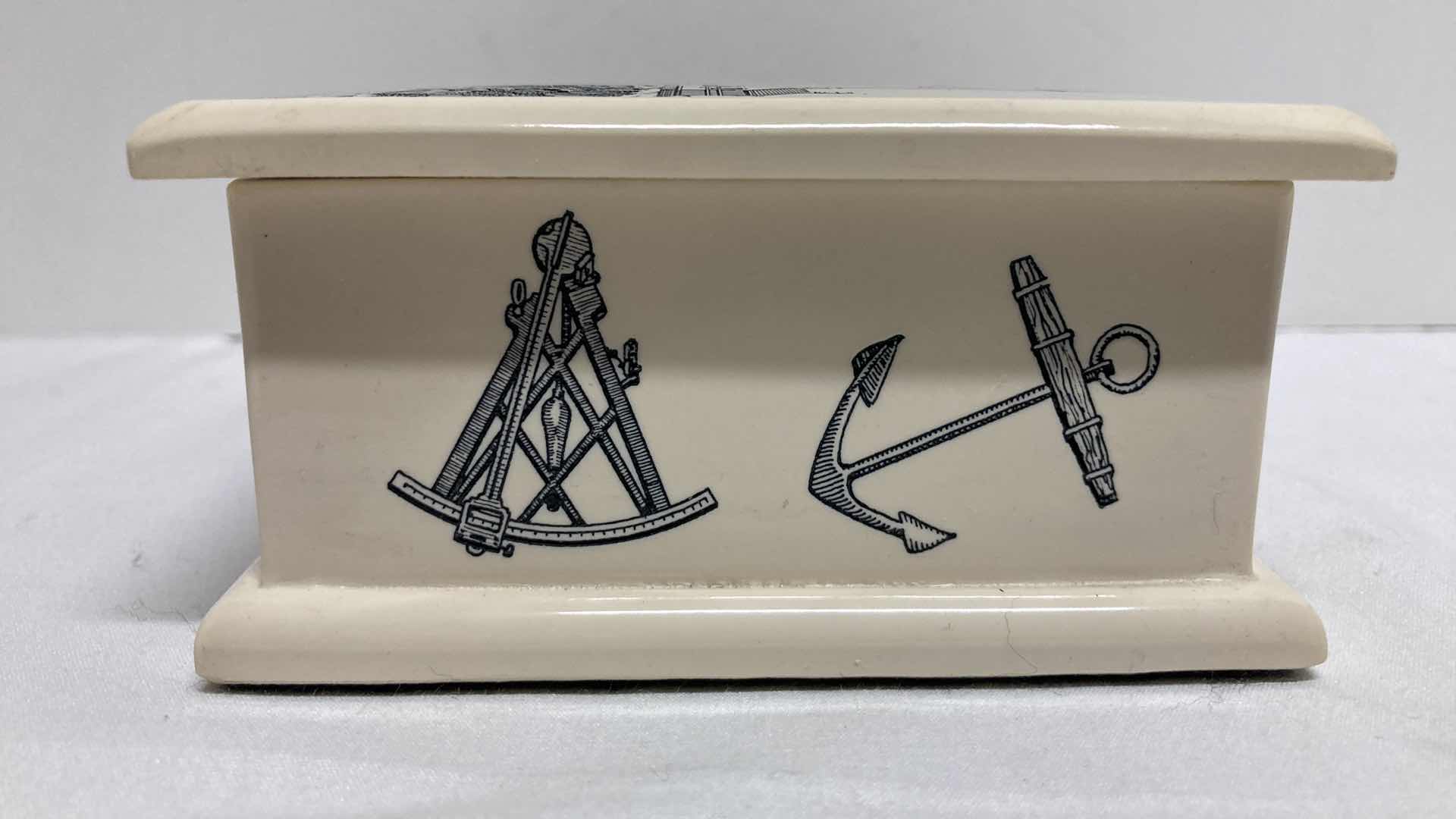 Photo 1 of NAUTICAL THEMED RESIN STOGIE BOX 5.5” X 4.5” H2.25”