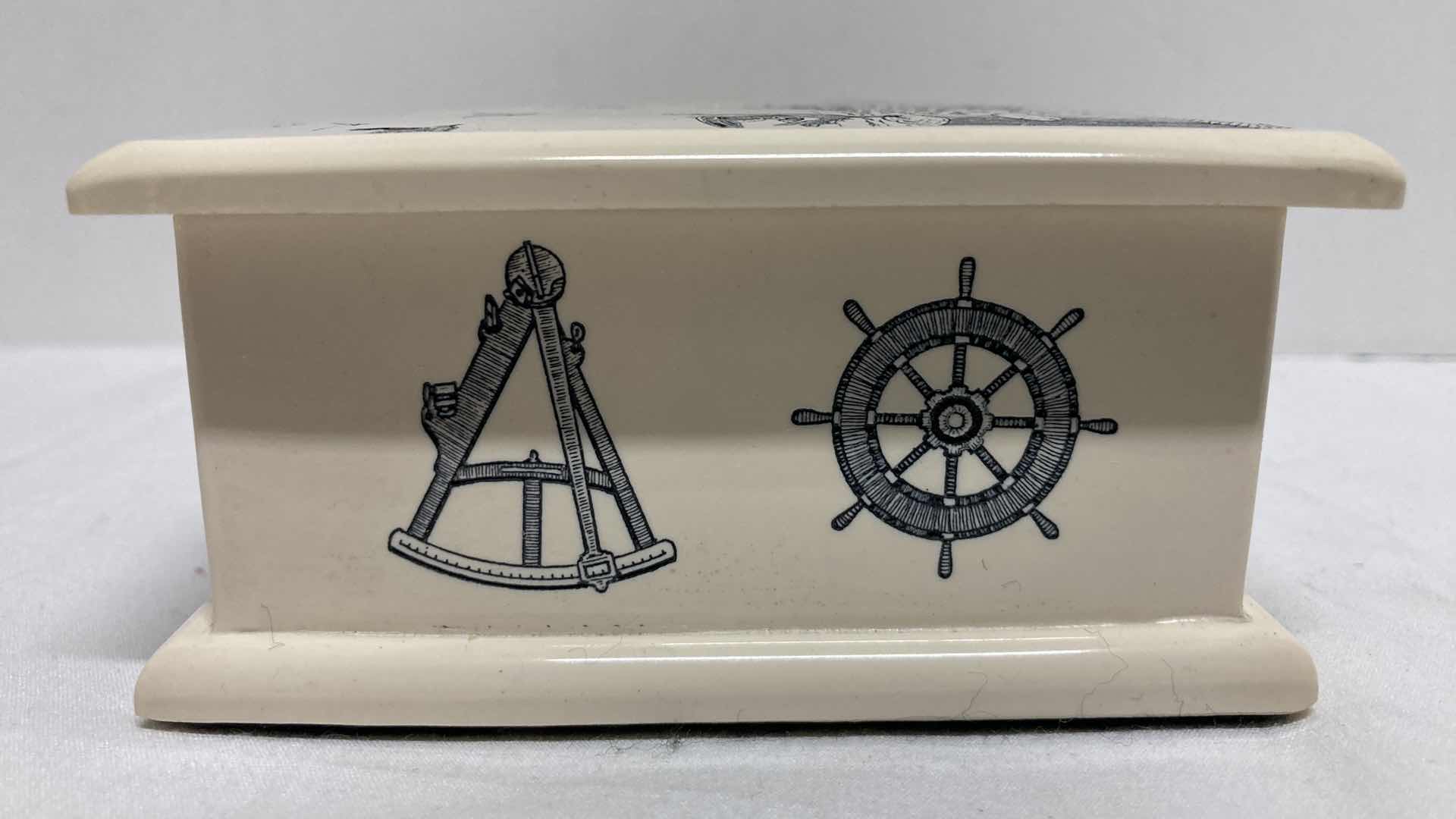 Photo 1 of NAUTICAL THEMED RESIN STOGIE BOX 5.5” X 4.5” H2.25”