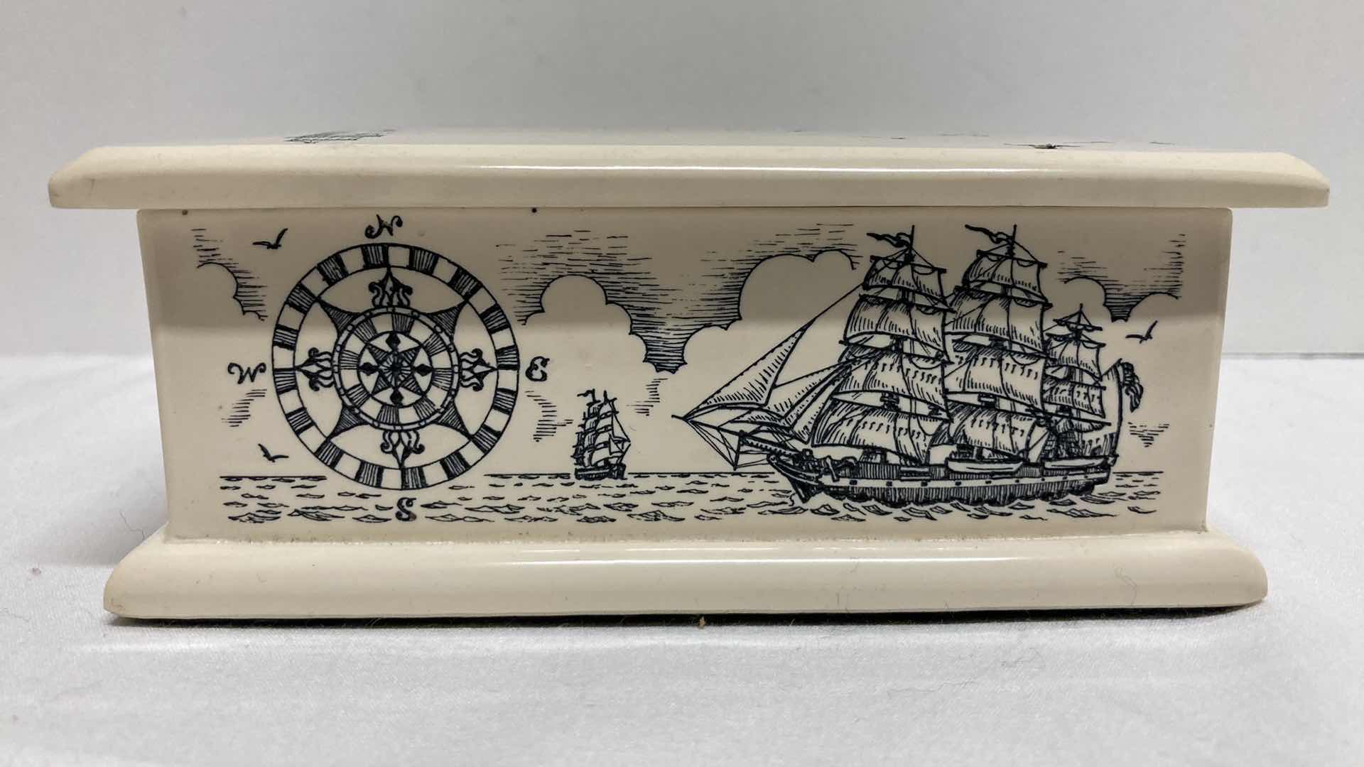 Photo 1 of NAUTICAL THEMED RESIN STOGIE BOX 5.5” X 4.5” H2.25”