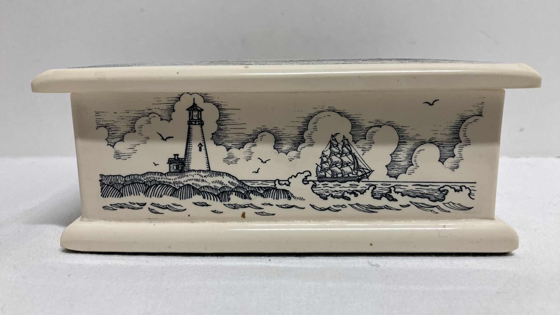 Photo 1 of NAUTICAL THEMED RESIN STOGIE BOX 5.5” X 4.5” H2.25”