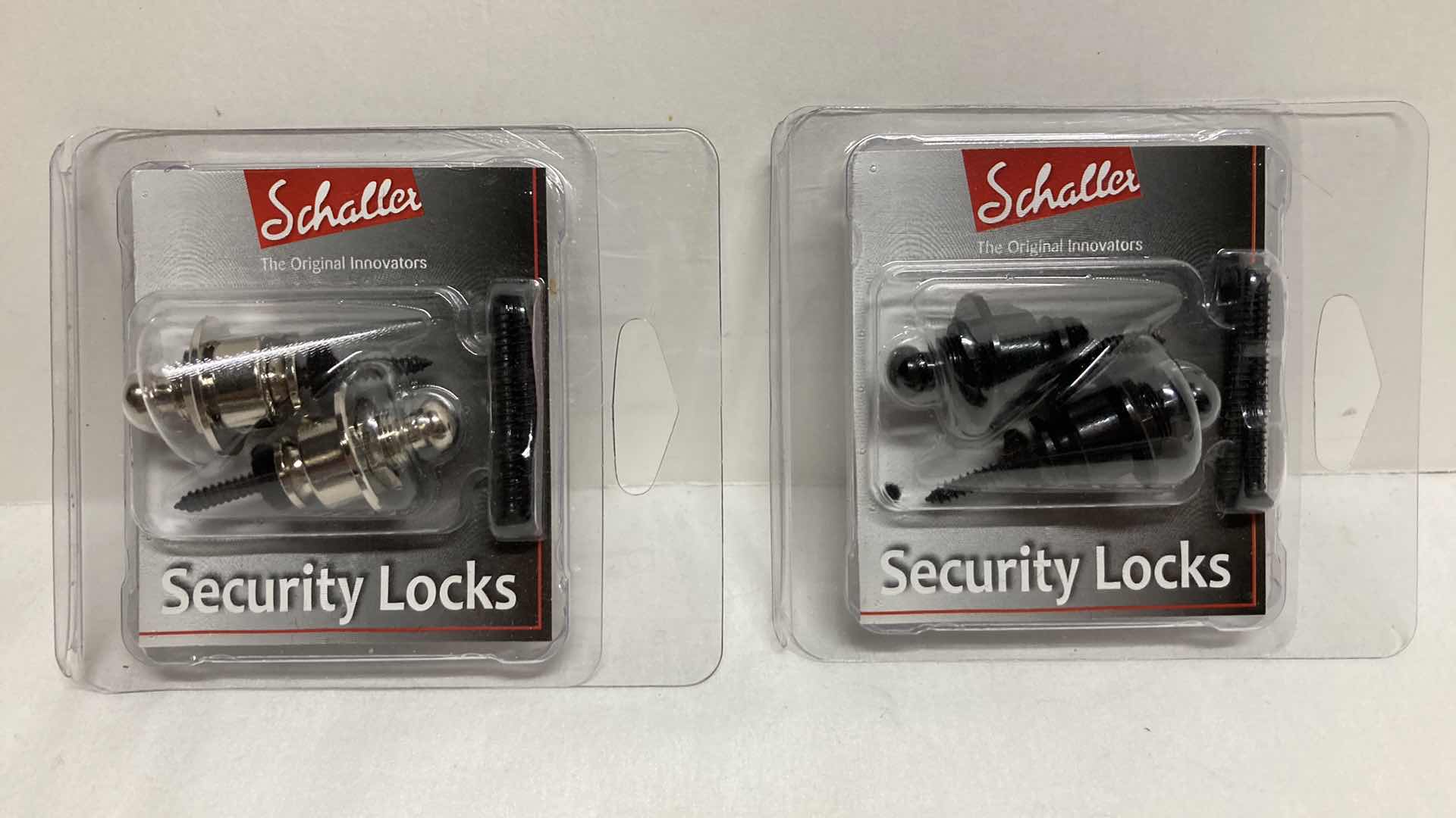 Photo 1 of NEW SCHALLER SECURITY STRAP LOCKS (2) W NEW ALL PARTS KNOBS & JACK SWITCHCRAFTS (7)