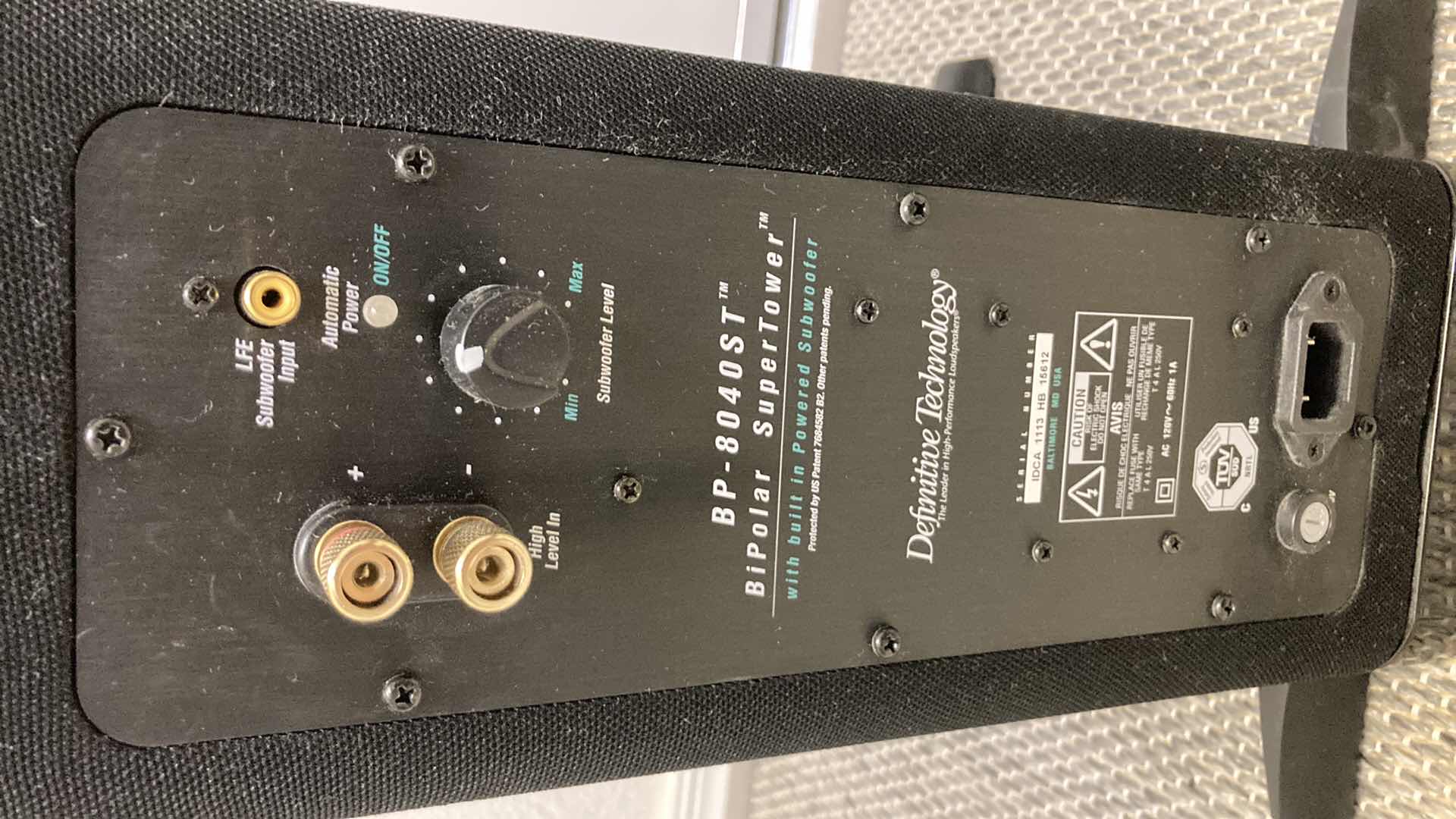 Photo 1 of DEFINITIVE TECHNOLOGY BIPOLAR SUPER TOWER W POWERED SUBWOOFER MODEL BP-8040ST