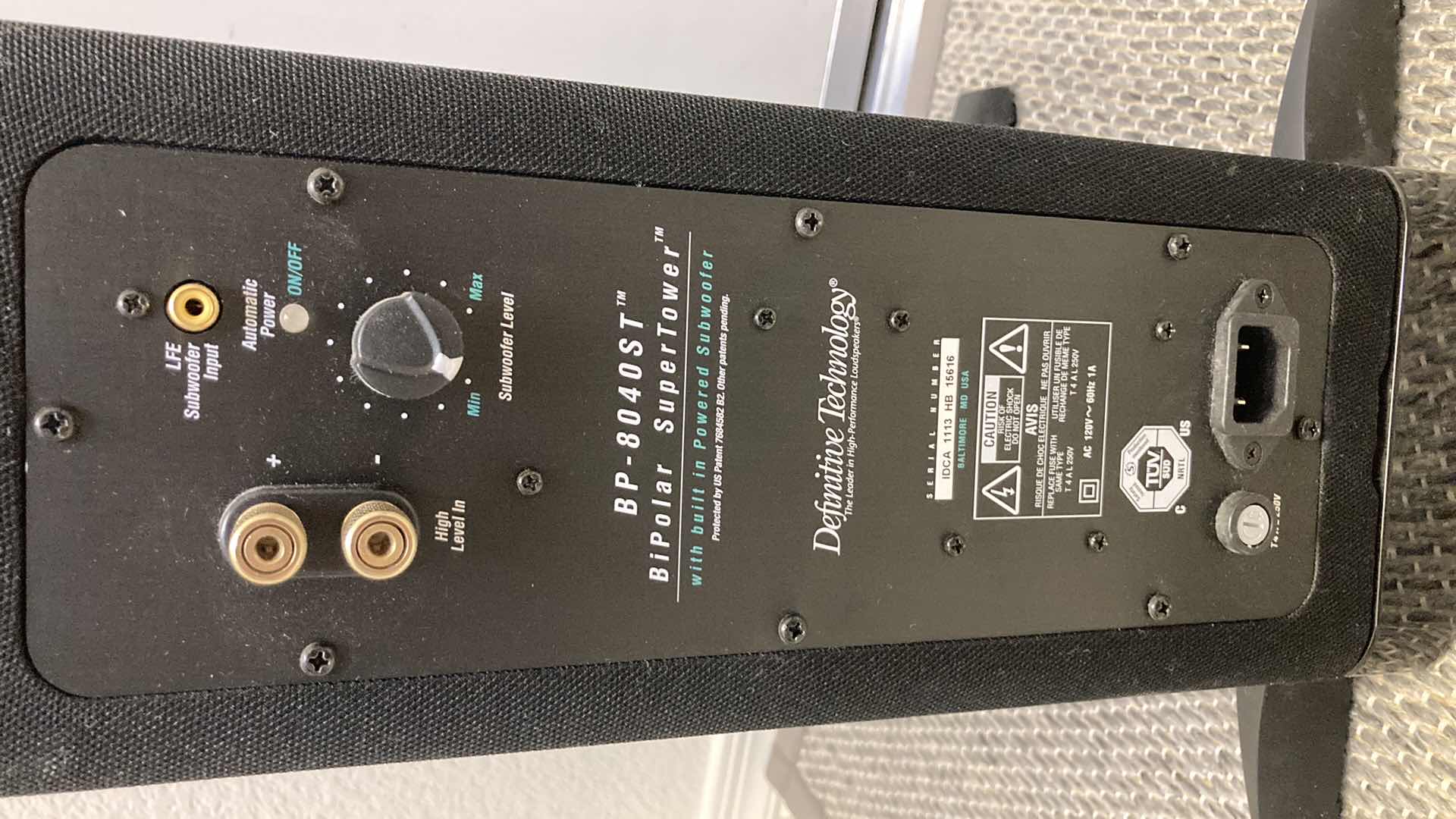 Photo 1 of DEFINITIVE TECHNOLOGY BIPOLAR SUPER TOWER W POWERED SUBWOOFER MODEL BP-8040ST