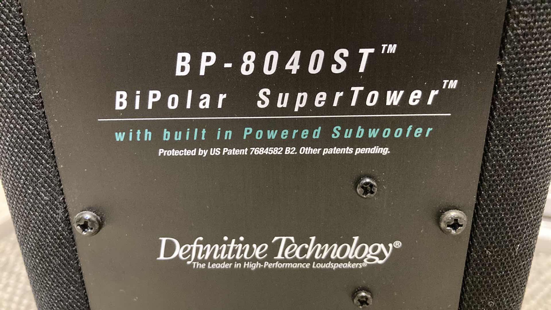Photo 1 of DEFINITIVE TECHNOLOGY BIPOLAR SUPER TOWER W POWERED SUBWOOFER MODEL BP-8040ST