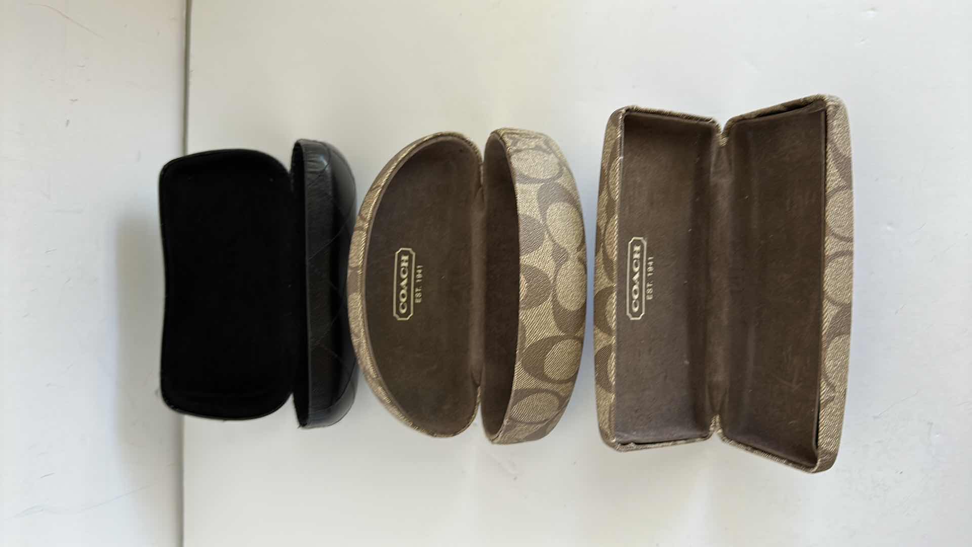 Photo 1 of CHANEL AND COACH GLASS CASES AND ESTE LAUDER PERFUME SAMPLER