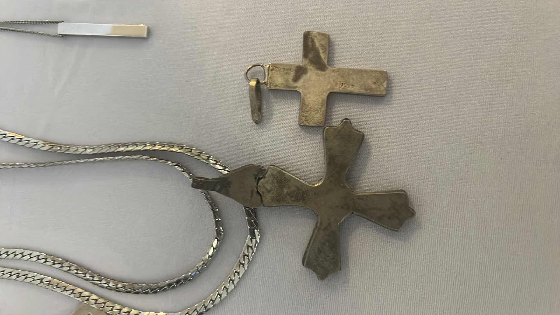 Photo 1 of 5-COSTUME JEWELRY NECKLACES & 3-NECKLACE PENDANTS (CROSSES, CATWOMEN)