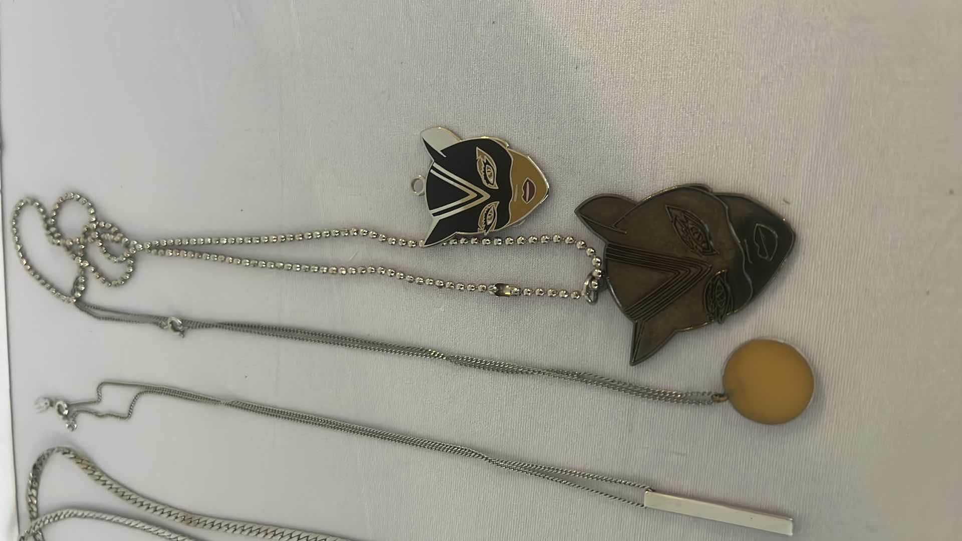 Photo 1 of 5-COSTUME JEWELRY NECKLACES & 3-NECKLACE PENDANTS (CROSSES, CATWOMEN)