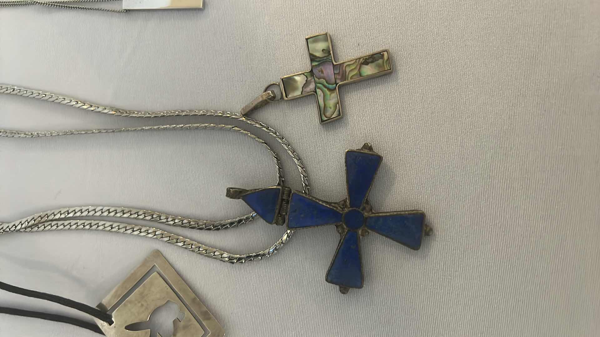 Photo 1 of 5-COSTUME JEWELRY NECKLACES & 3-NECKLACE PENDANTS (CROSSES, CATWOMEN)