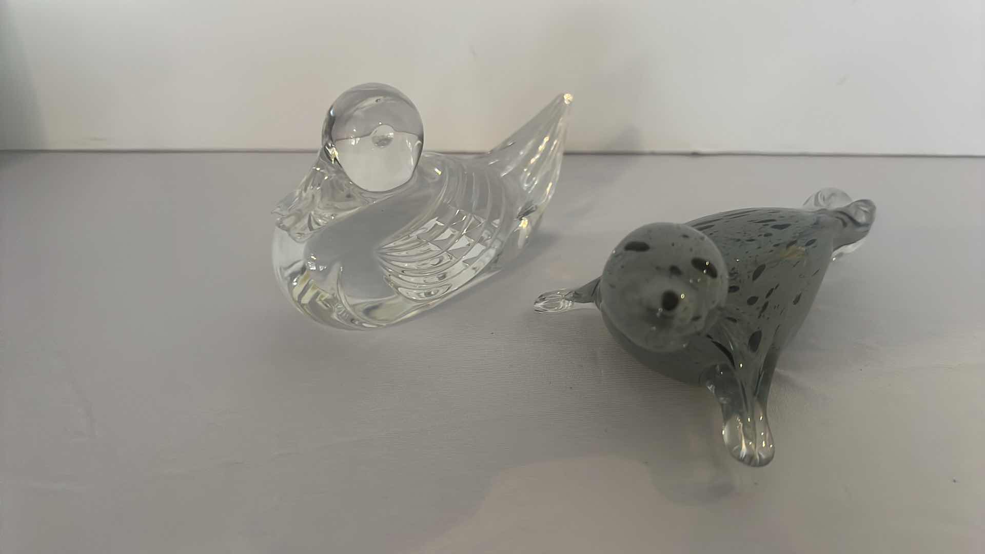 Photo 1 of 2-GLASS SCULPTURES (SEAL & DUCK)