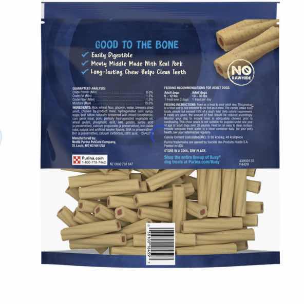 View 2 of 8-6.5 OZ BAGS PURINA BUSY BONE “TINY” LONG-LASTING DOG CHEWS-RETAIL $80 EXP. 12/23