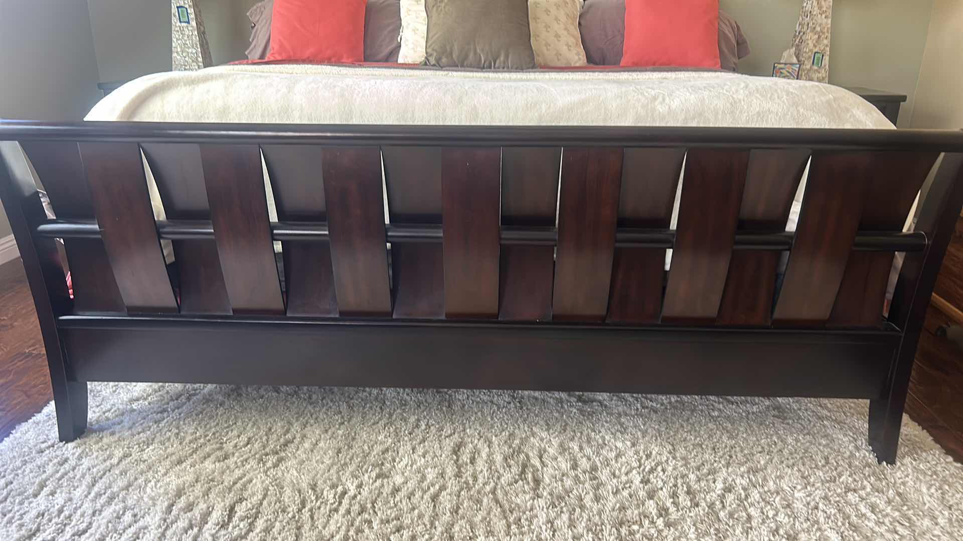 Photo 1 of BEDFORD HEIGHTS ESPRESSO & CHERRY KING SLEIGH BED (MATTRESS & BEDDING SOLD SEPARATELY)