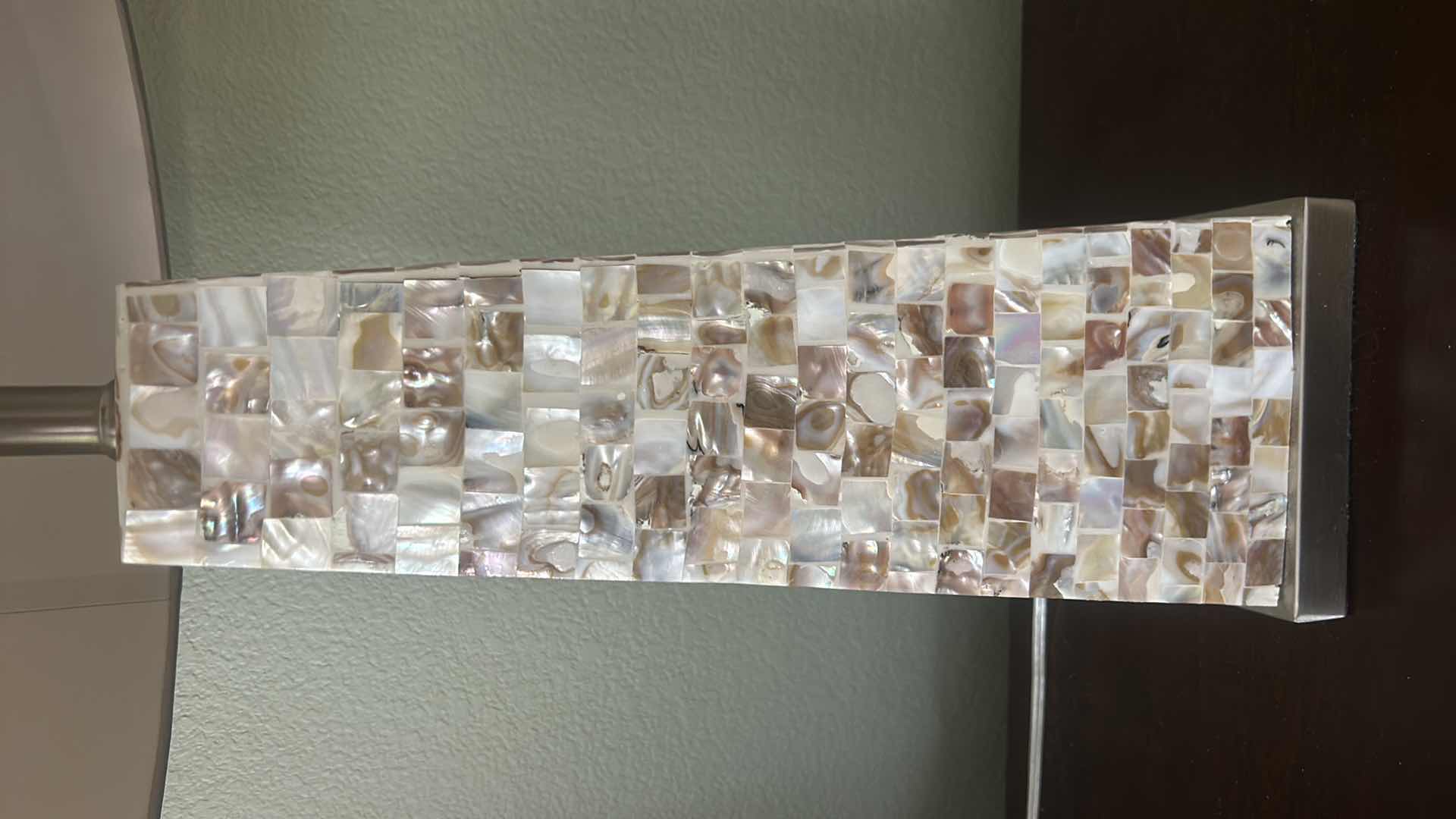Photo 1 of POSSINI EURO LORIN COASTAL "MOTHER OF PEARL" TABLE LAMP W NIGHT LIGHT H29"