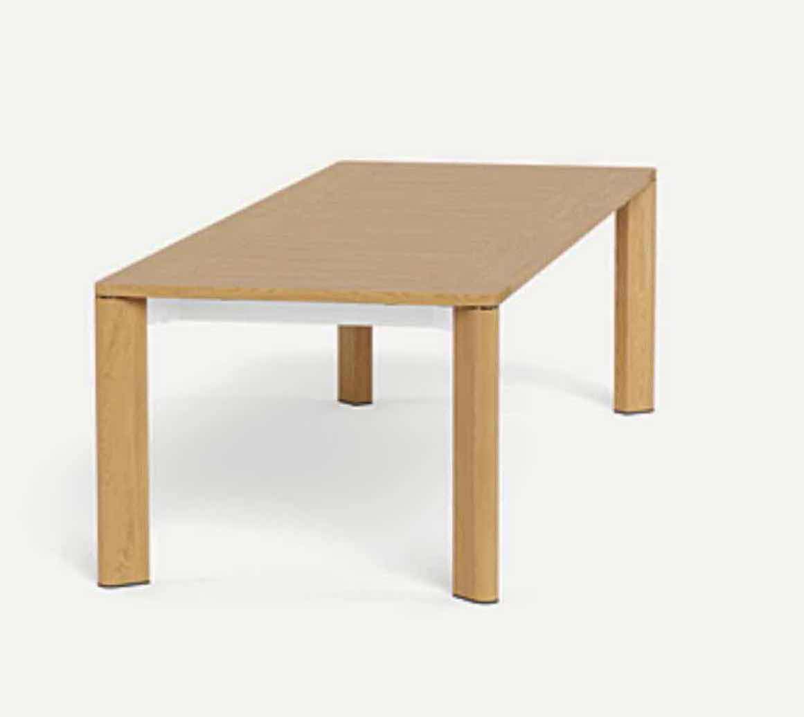 Photo 1 of HARBOUR BYRON HANDCRAFTED EXTENSION SOLID INDONESIAN NATURAL TEAK W BRASS TONE ACCENT DINING TABLE (W BUILT-IN FOLDING EXTENSION-EXTENDED LENGTH FROM 112.3" to 155.1”)  SKU BYRO-03E-TENAT