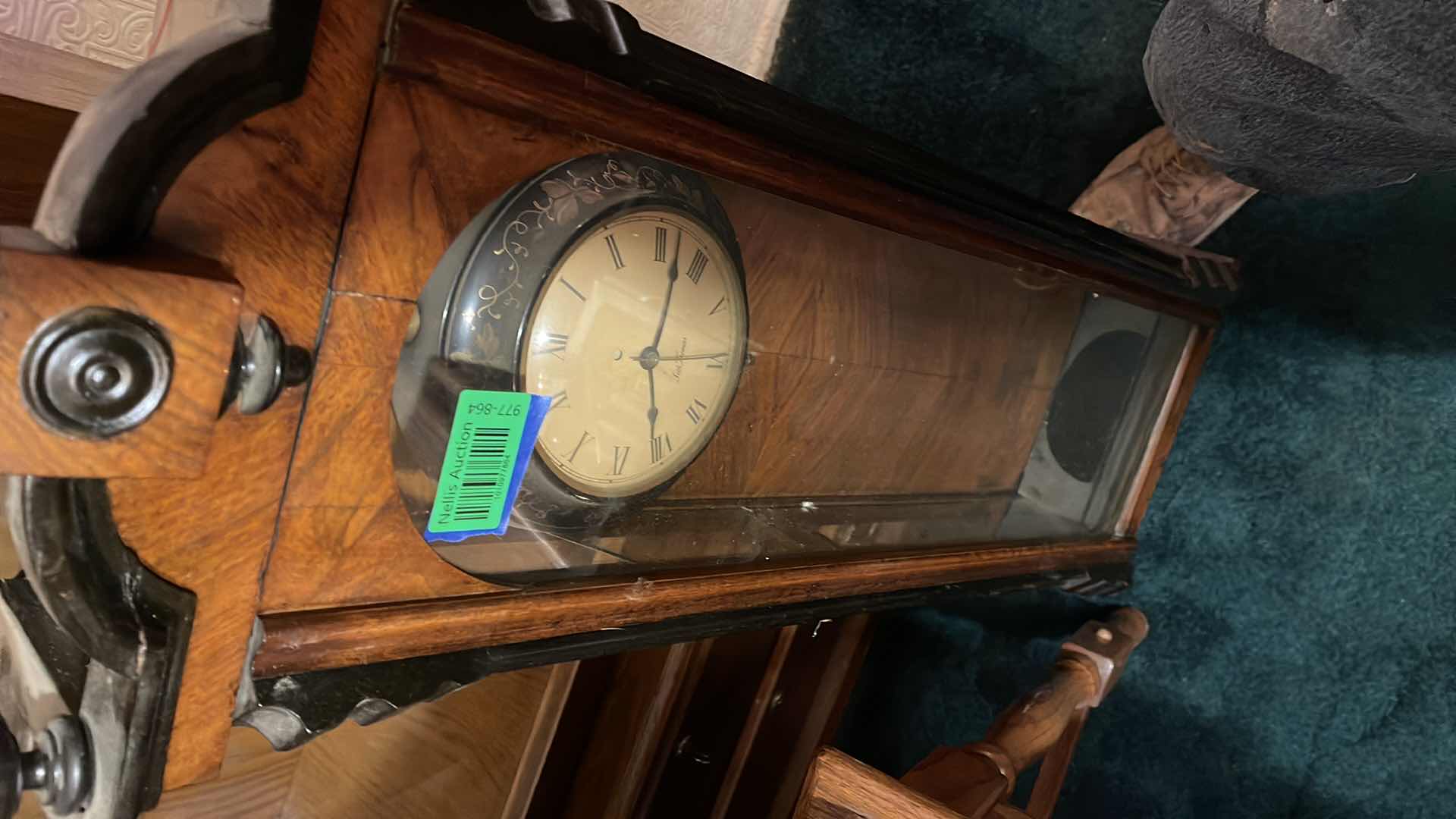 Photo 1 of SETH THOMAS WOODEN PLUG IN PENDULUM WALL CLOCK / MISSING PARTS 10.5”x 5.5”x 47”