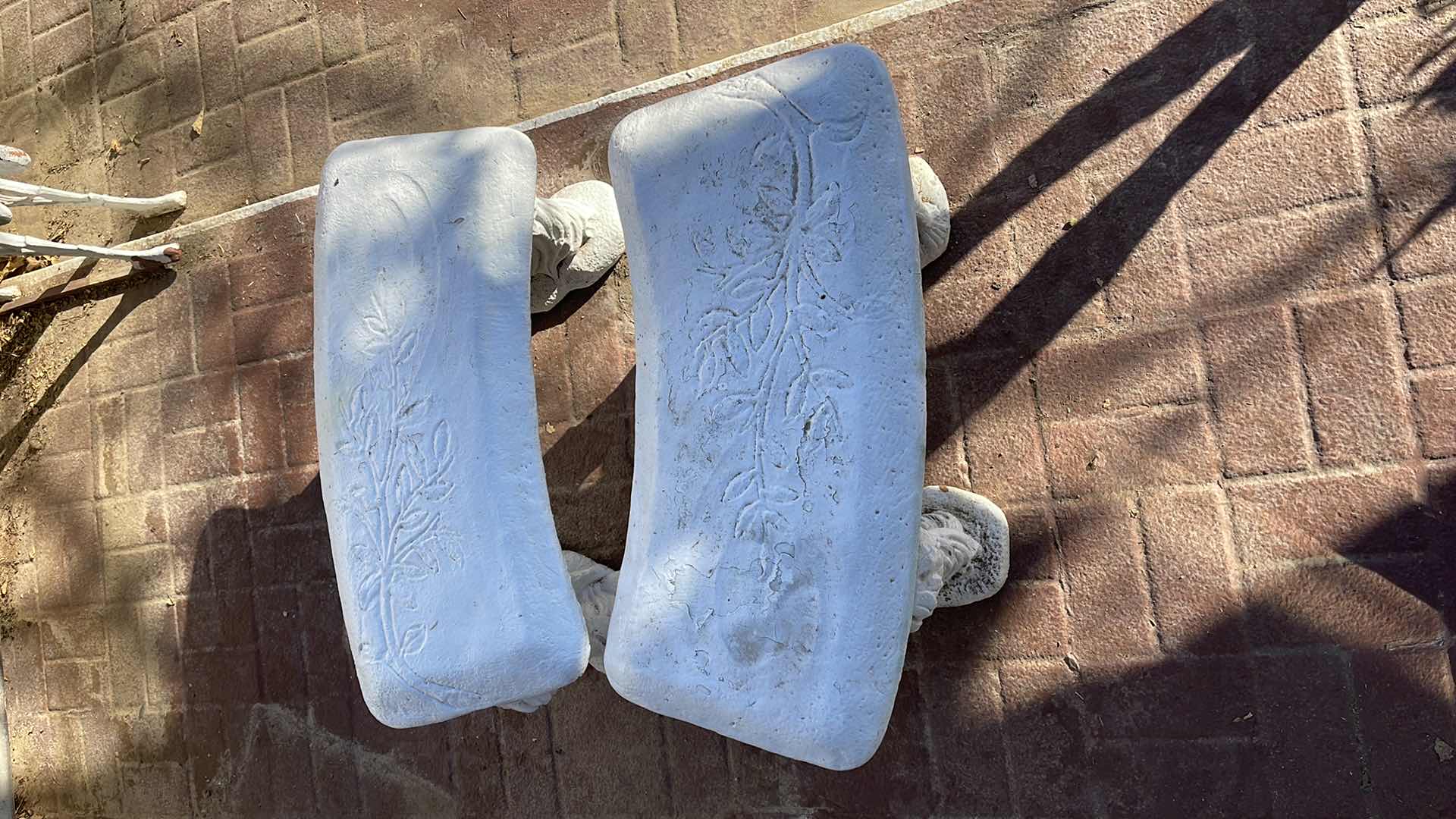 Photo 1 of BIRD CONCRETE VINTAGE GARDEN BENCH, THREE PIECE BENCH