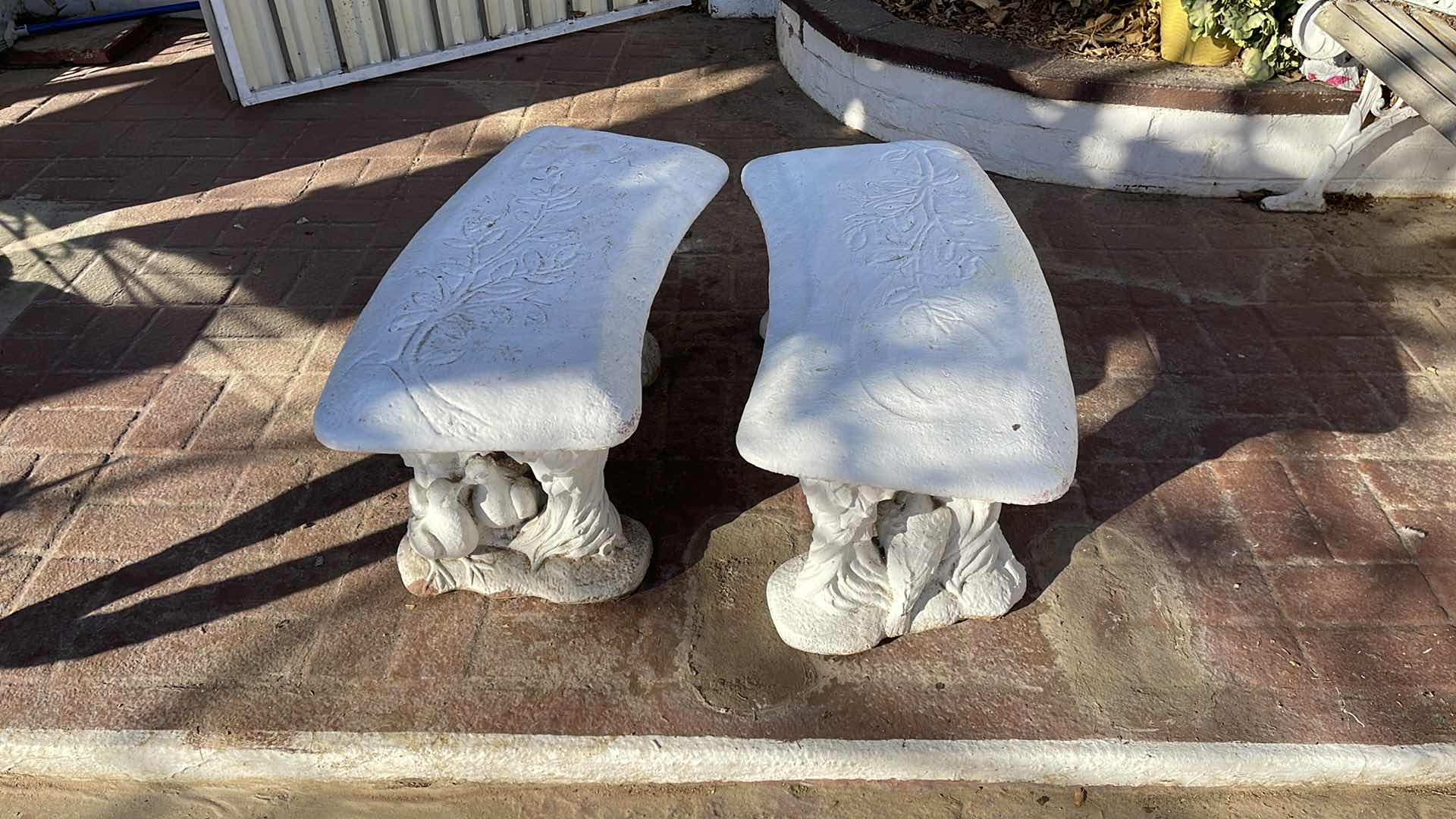 Photo 1 of BIRD CONCRETE VINTAGE GARDEN BENCH, THREE PIECE BENCH