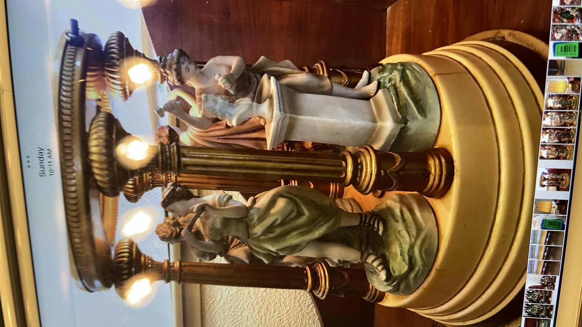 Photo 1 of VINTAGE 1950’S NEOCLASSICAL TABLE LAMP, FEATURING GREEK MUSES WITH SHADE