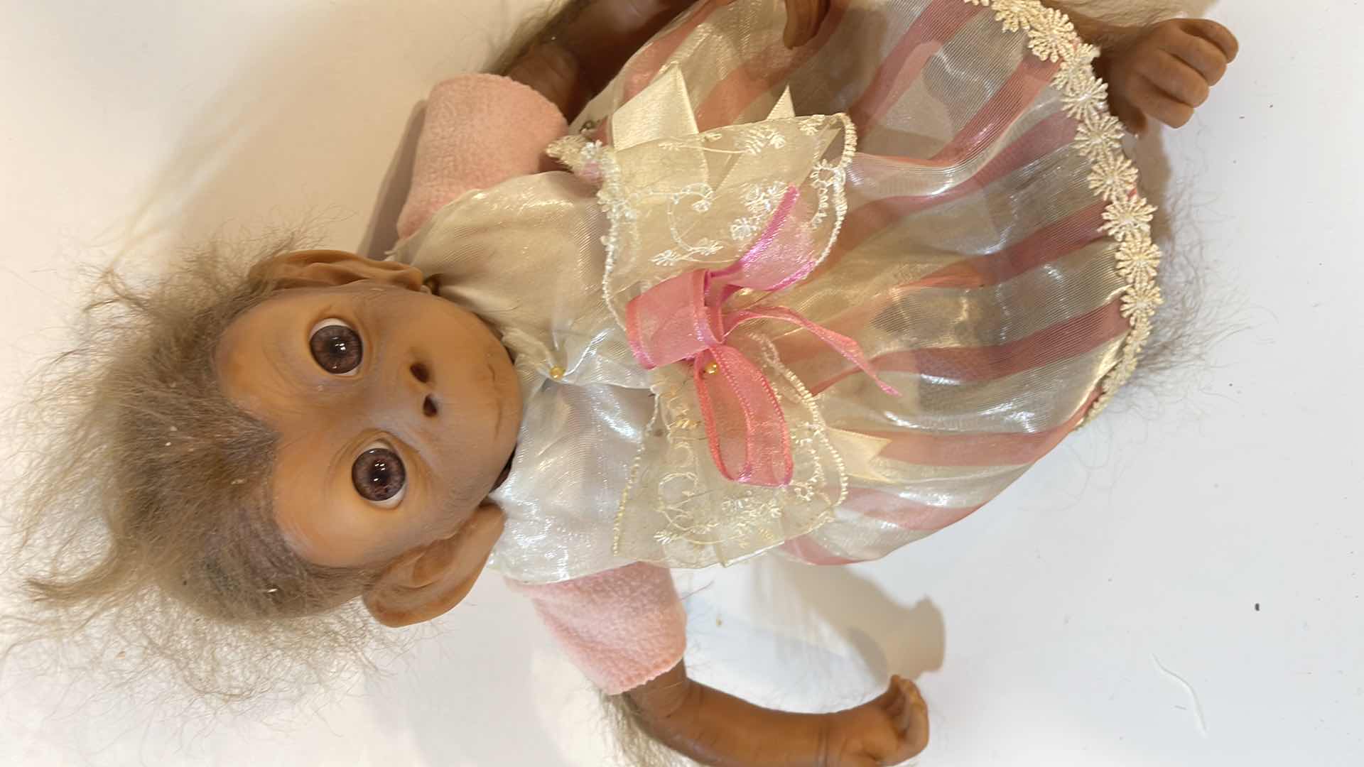 Photo 1 of ASHTON DRAKE POSEABLE BABY "COCO" REAL TOUCH VINYL MONKEY NIB 16 INCHES