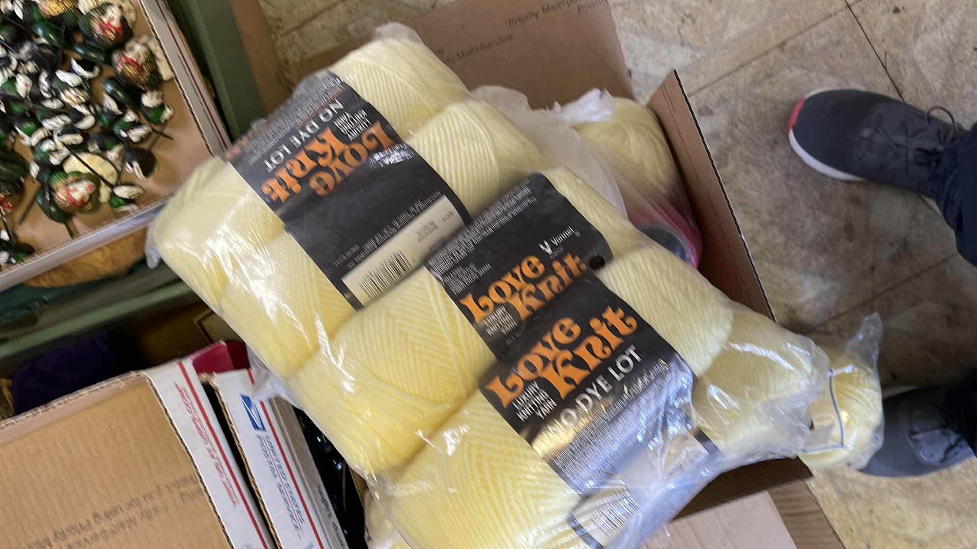 Photo 1 of LOVE KNIT YARN, SOME NEW IN PACKAGE-LARGE LOT