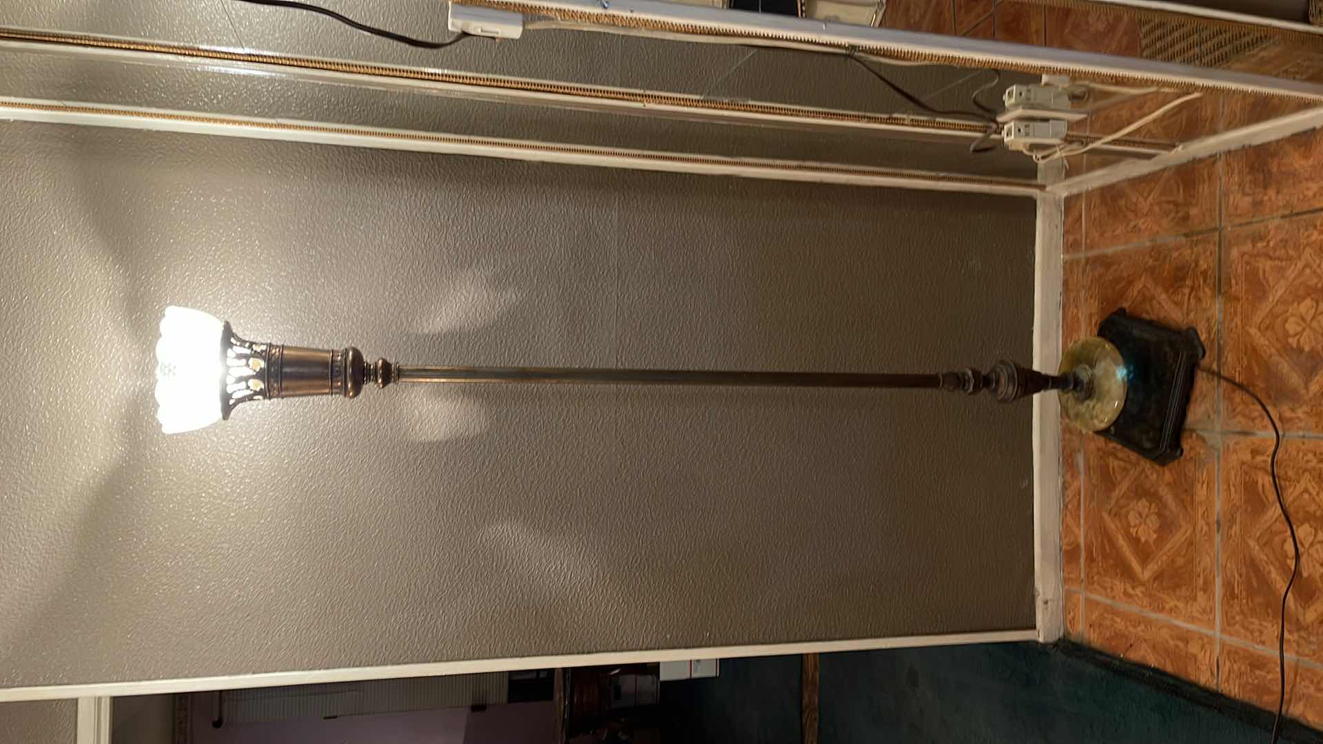 Photo 5 of ART DECO 1930’S TORCHIERE FLOOR LAMPS ALABASTER BASE