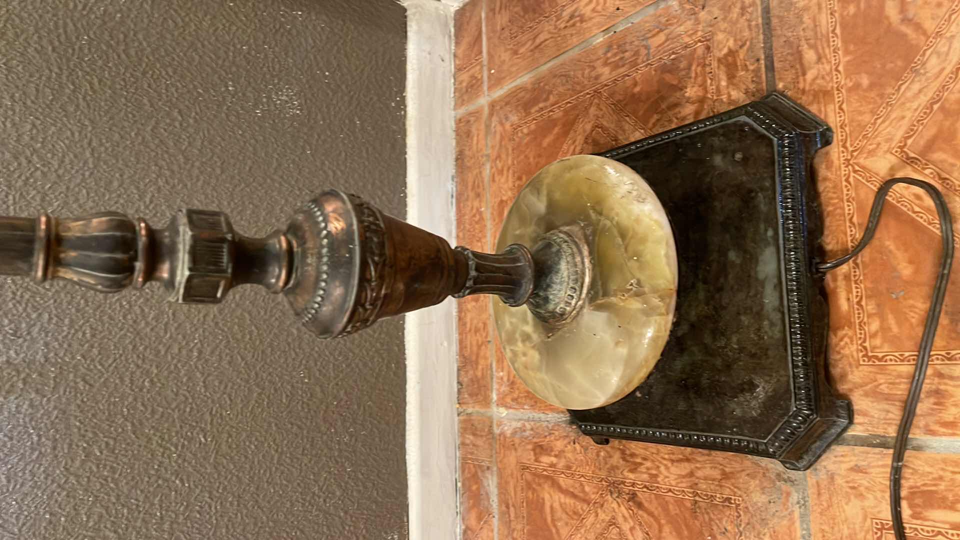 Photo 2 of ART DECO 1930’S TORCHIERE FLOOR LAMPS ALABASTER BASE