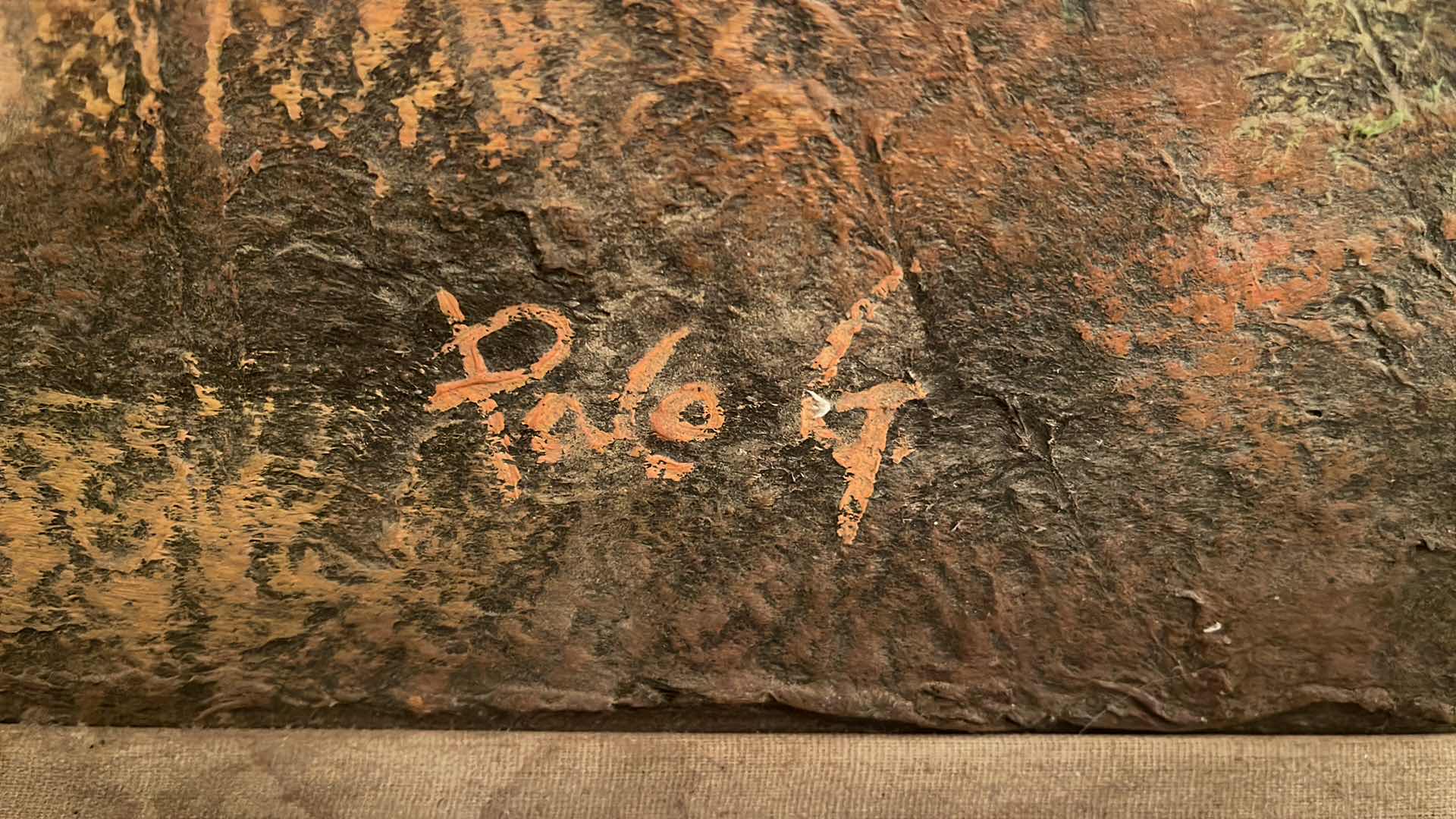 Photo 1 of Vintage signed 3D textured ART 43x31